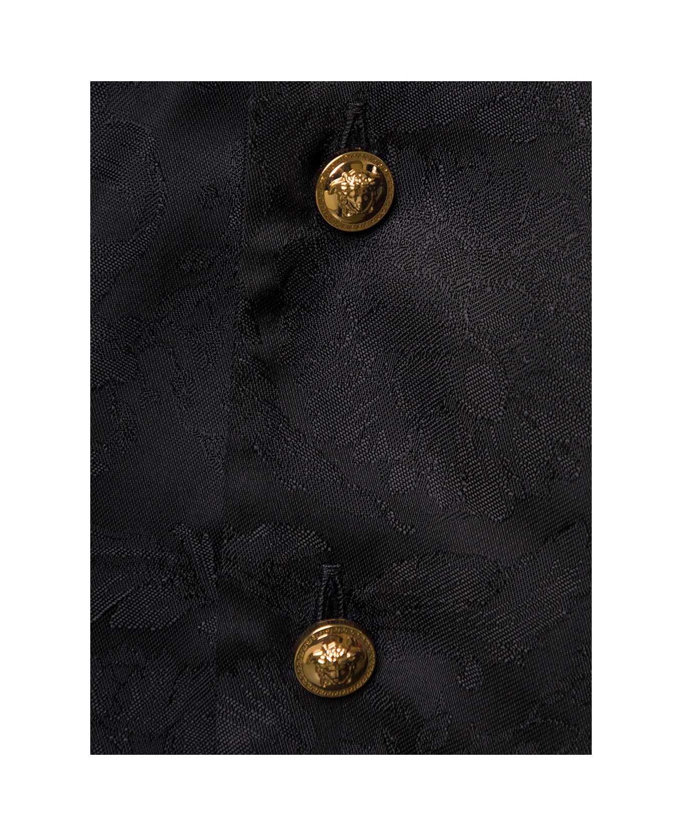 Versace Black Barocco-STADIUM On Tne Floreal Print Shirt In Viscose Woman - Black
