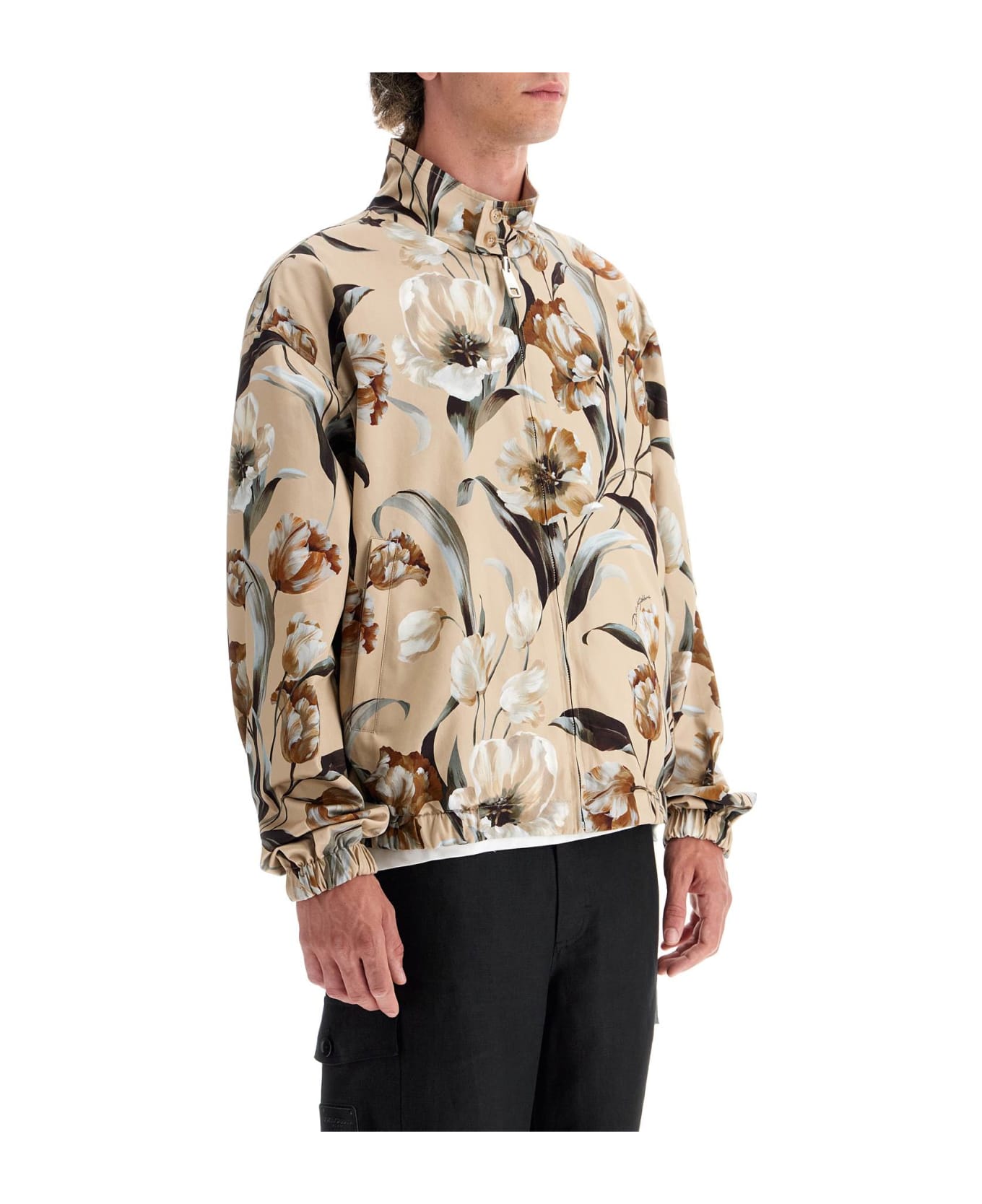 Dolce & Gabbana Reversible Floral Print Jacket - TULIPANI FDO BEIGE (Beige)