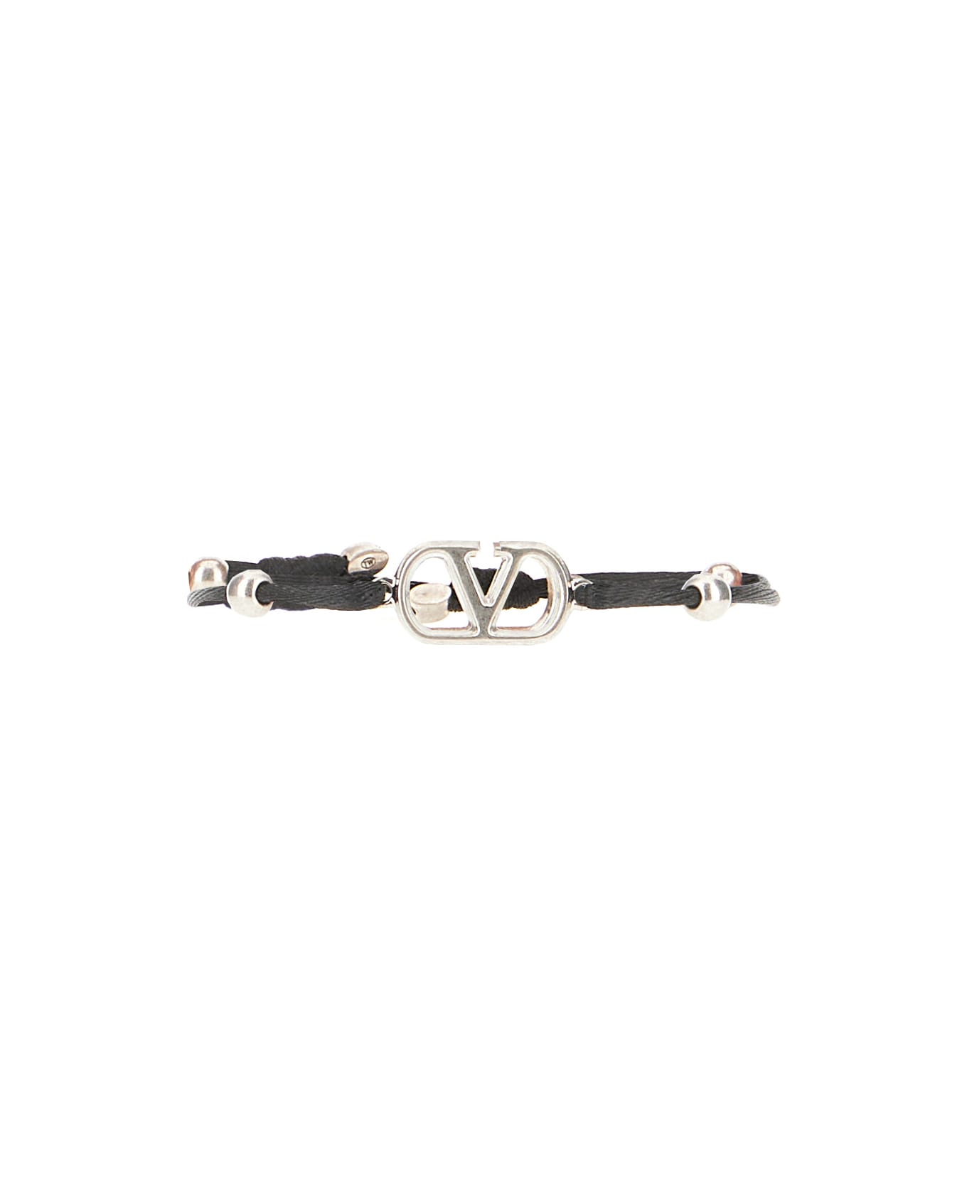 Valentino Garavani Black Cotton Vlogo Signature Bracelet - NERO