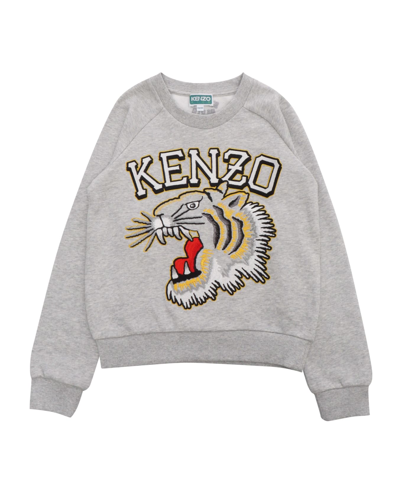 Kenzo Kids Grey Sweater With Pattern - GREY