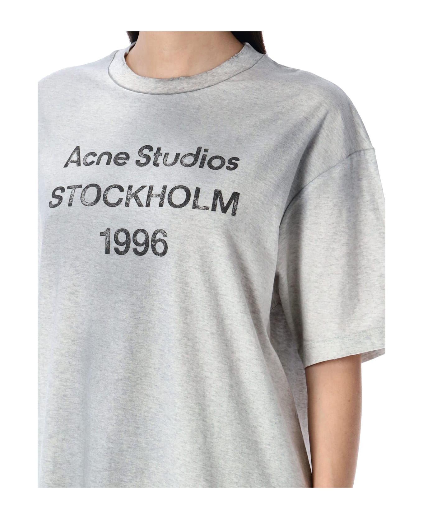 Acne Studios Logo T-shirt - PALE GREY MELANGE