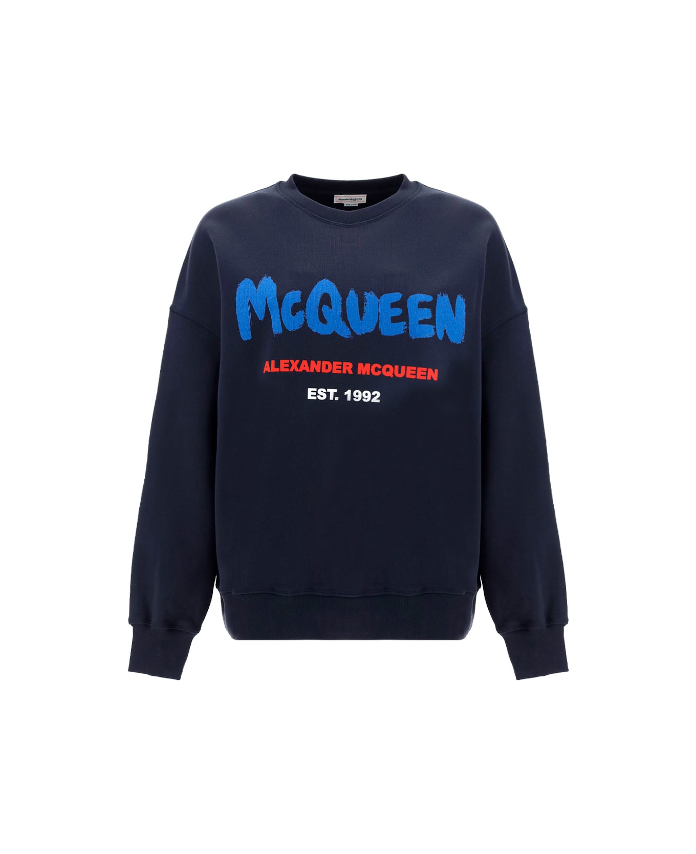 Alexander McQueen Alexander Mc Queen Graffiti Sweatshirt - Blu