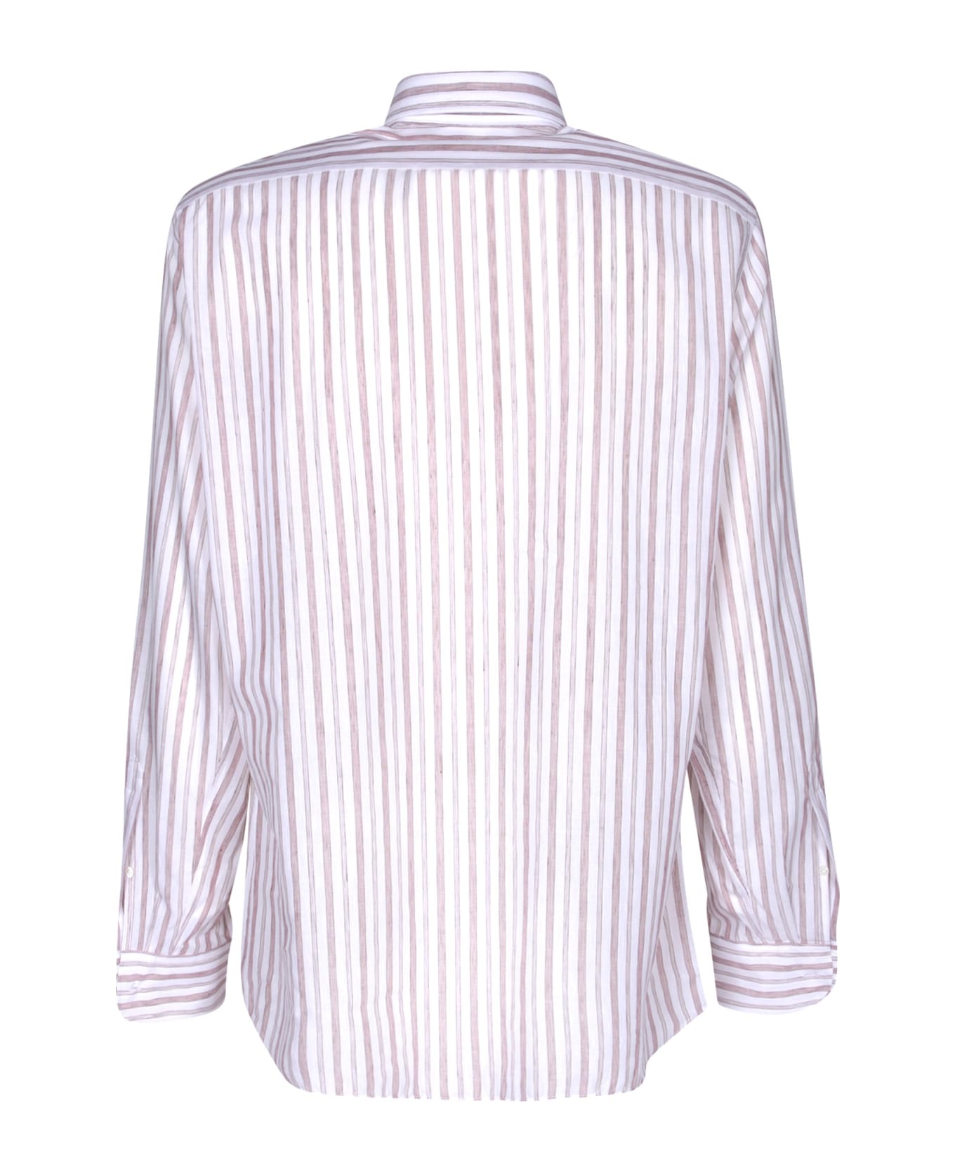Lardini Ted Striped Brown/white Shirt - White