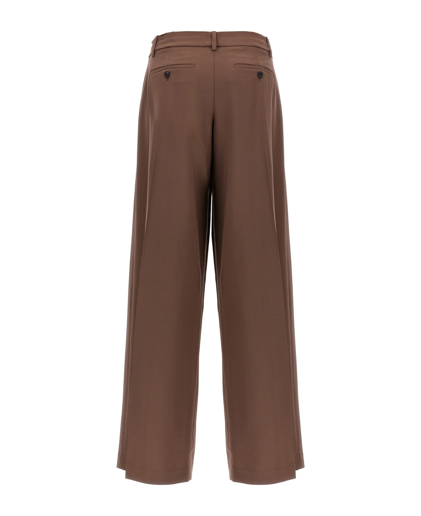 Theory 'low Rise Pleated' Pants - Brown ボトムス