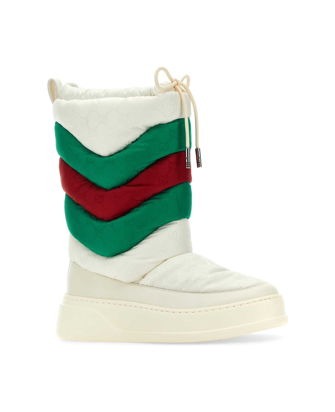 Gucci Chalk Fabric Boots - OFFWHBSHAHREO