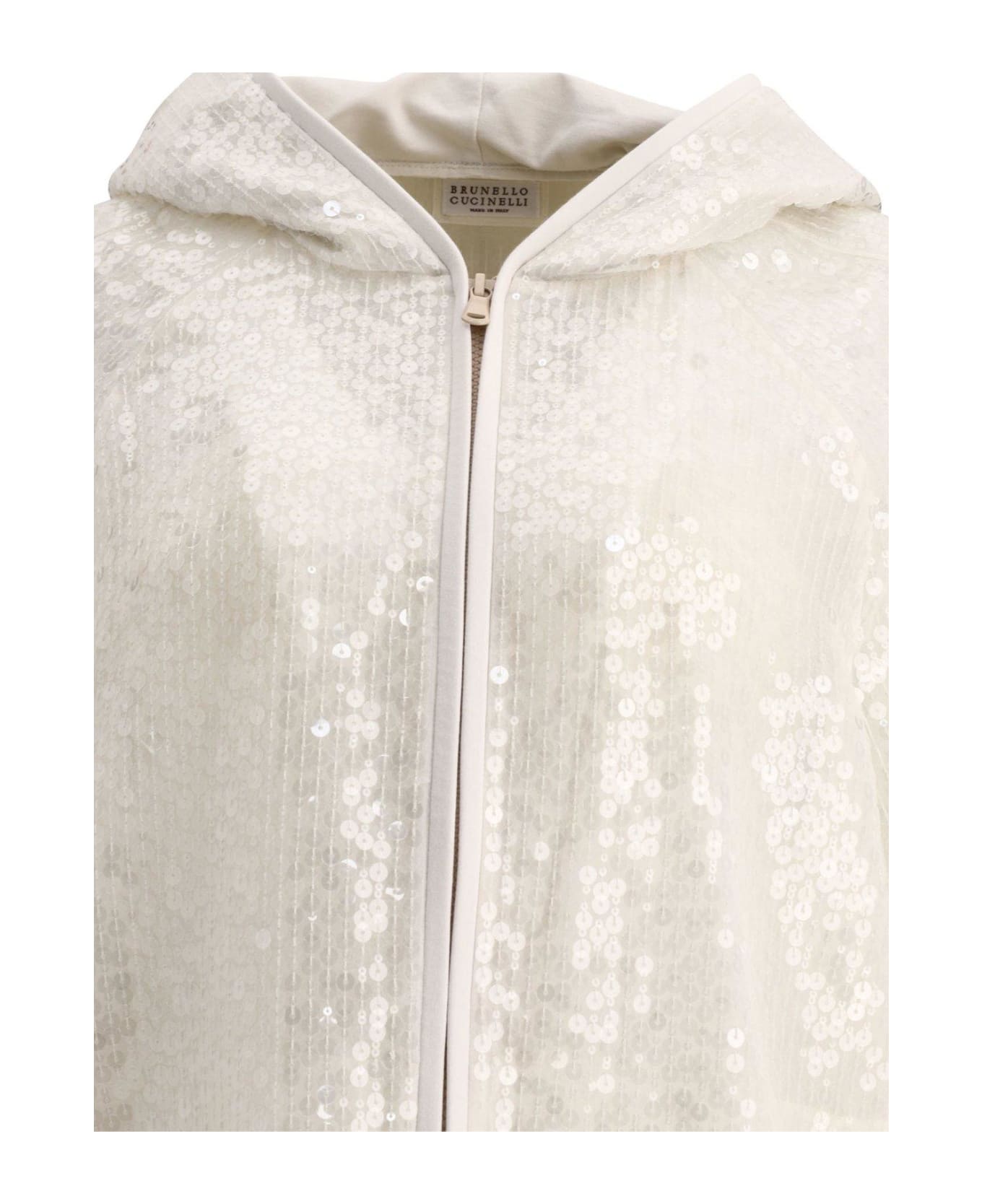 Brunello Cucinelli Dazzling Embroidery Hooded Sweater - NEUTRALS ジャケット