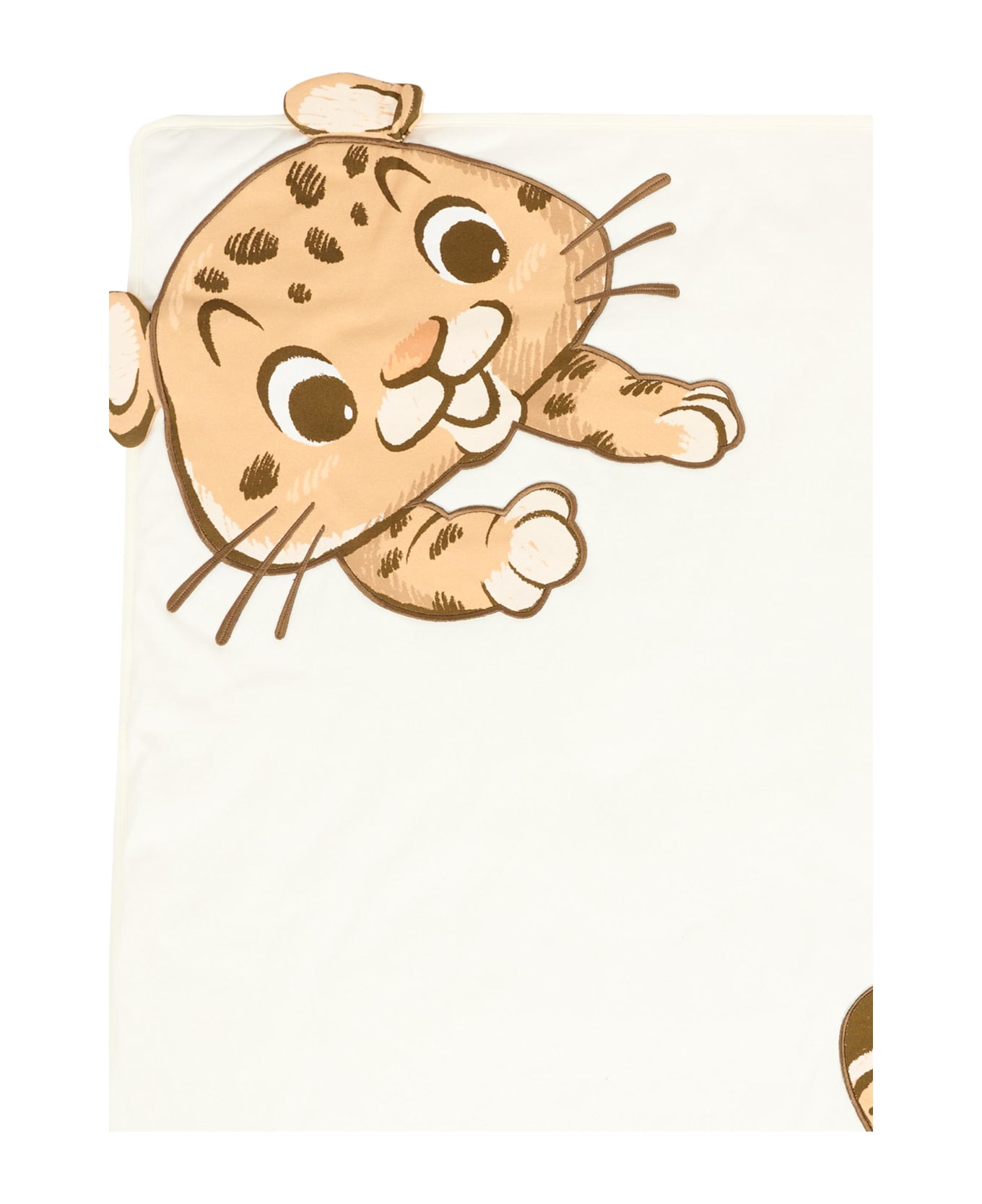 Dolce 
Gabbana Ivory Blanket For Babykids With Leopard Print - Ivory