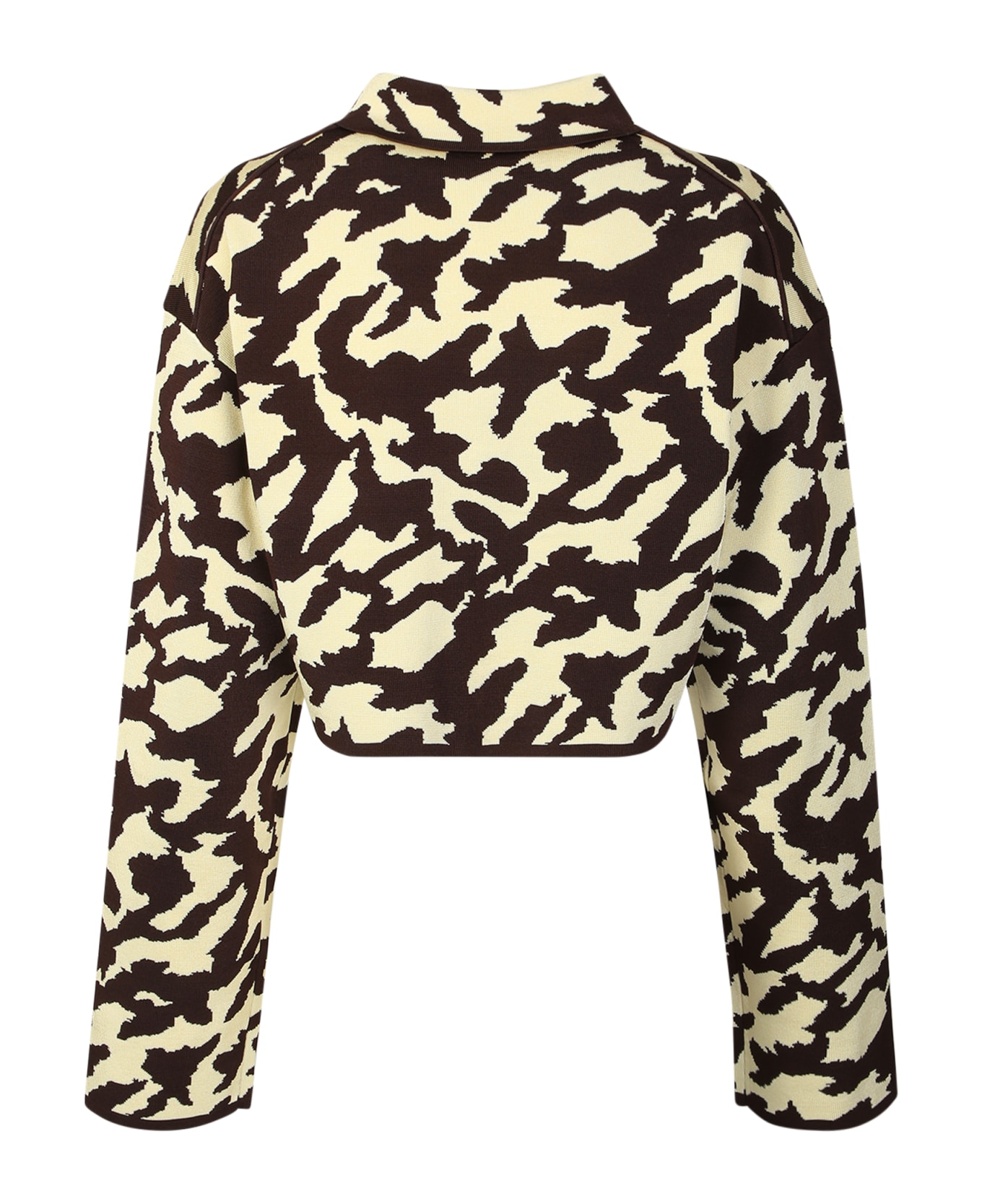 Nanushka Cropped Jacket With Animal Print Brown - Multi