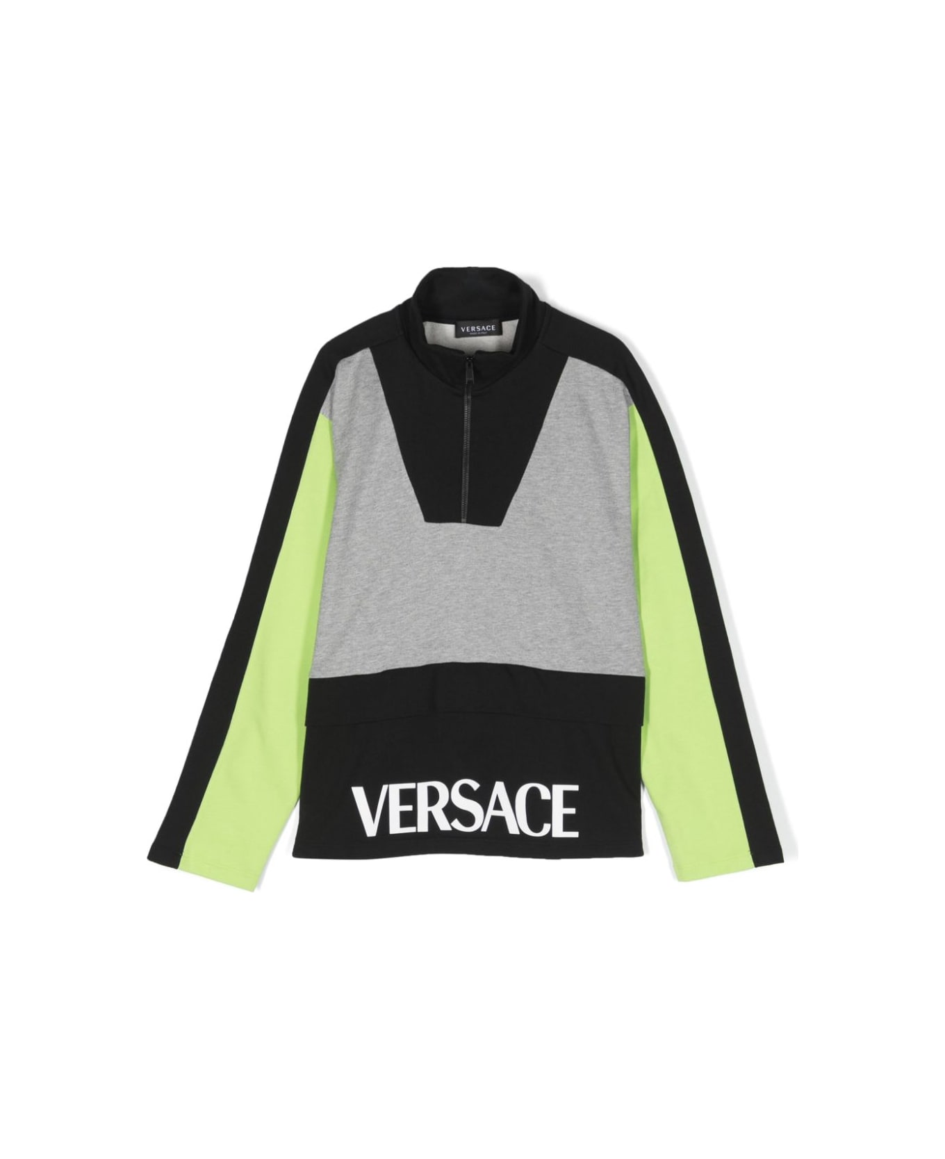 Versace Felpa Color Block In Cotone Bambino - Color blocking