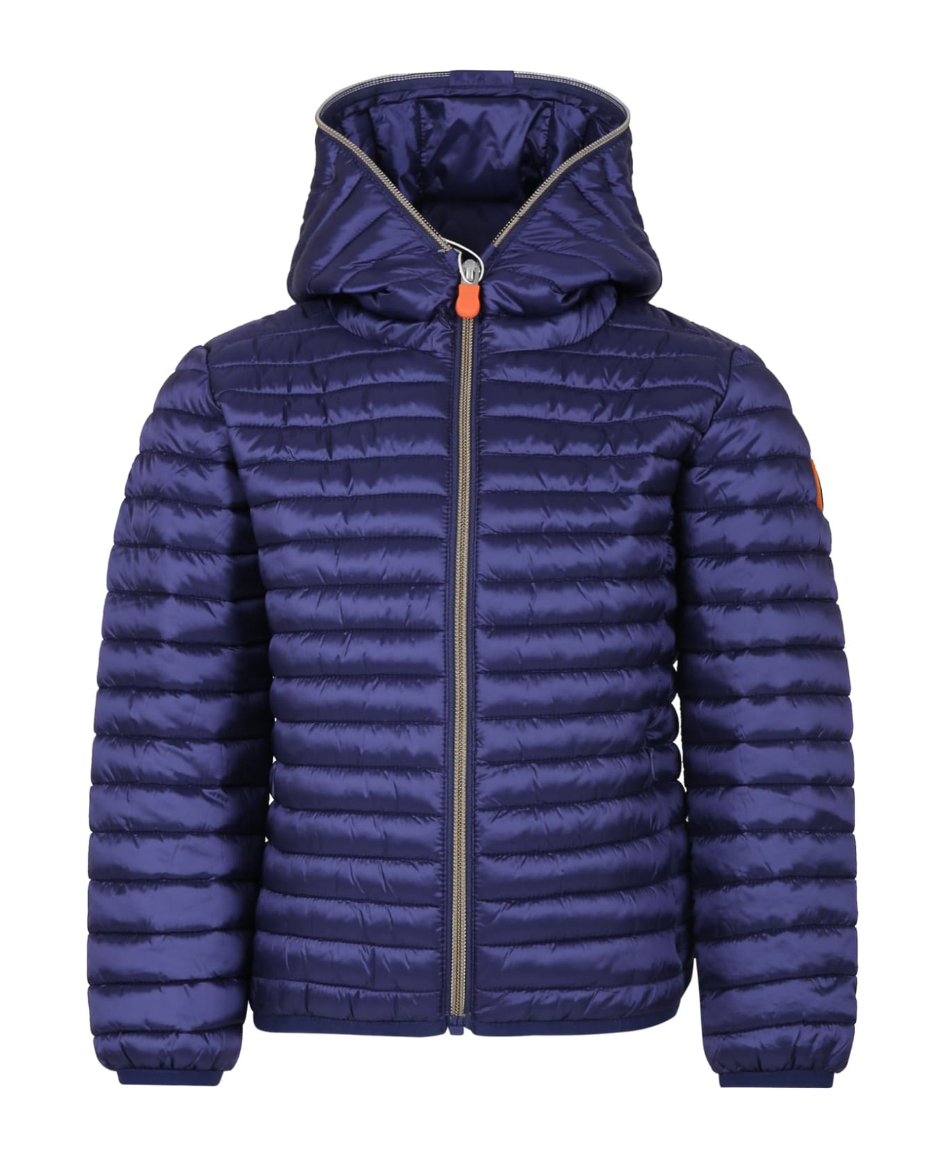 Save the Duck Blue Rosy Down Jacket For Girl With Logo - Blue コート＆ジャケット