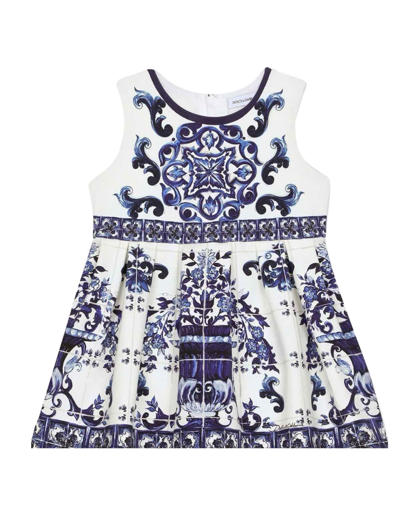 Dolce & Gabbana White / Blue Dress And Shorts Set Baby Girl - Bianco/blu
