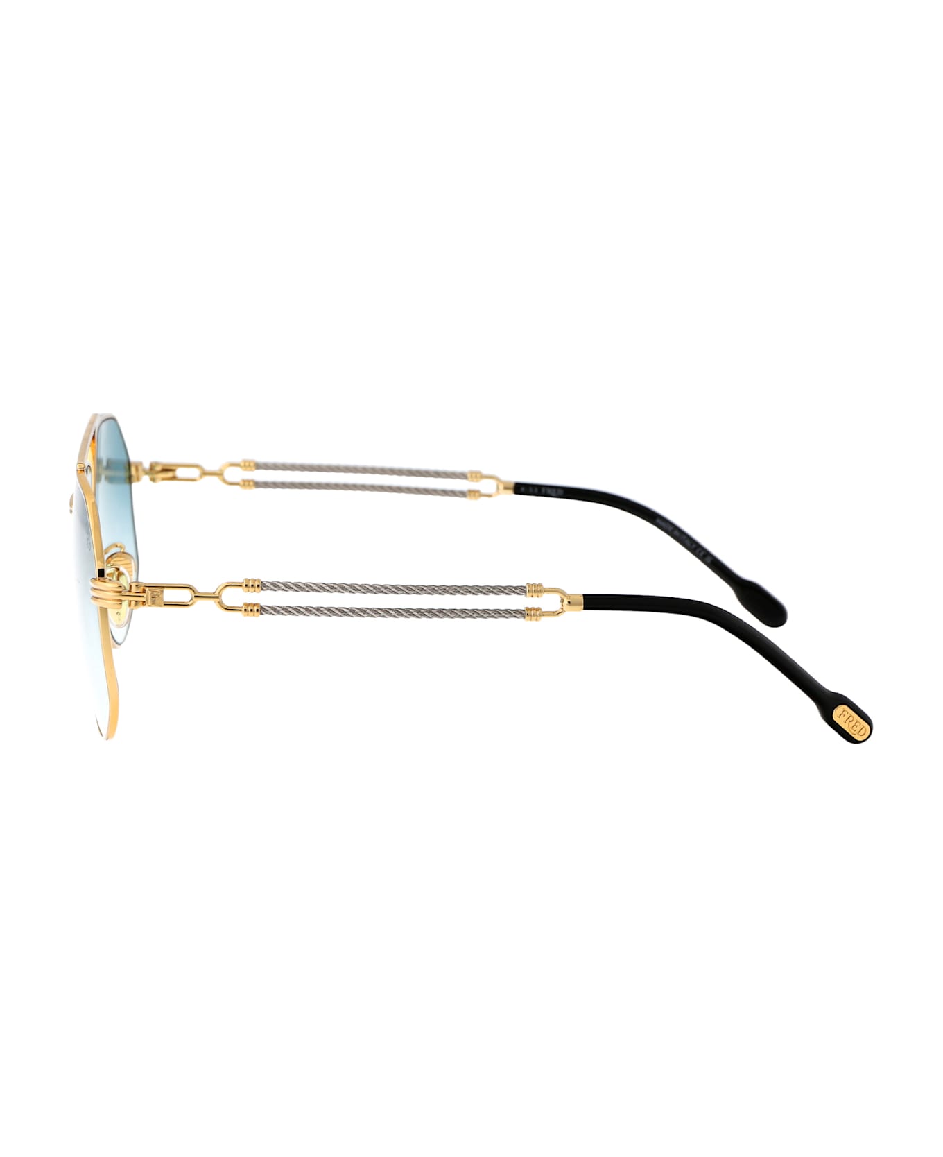 Fred Double Cable Sunglasses - 30W Shiny Endura Gold / Gradient Blue