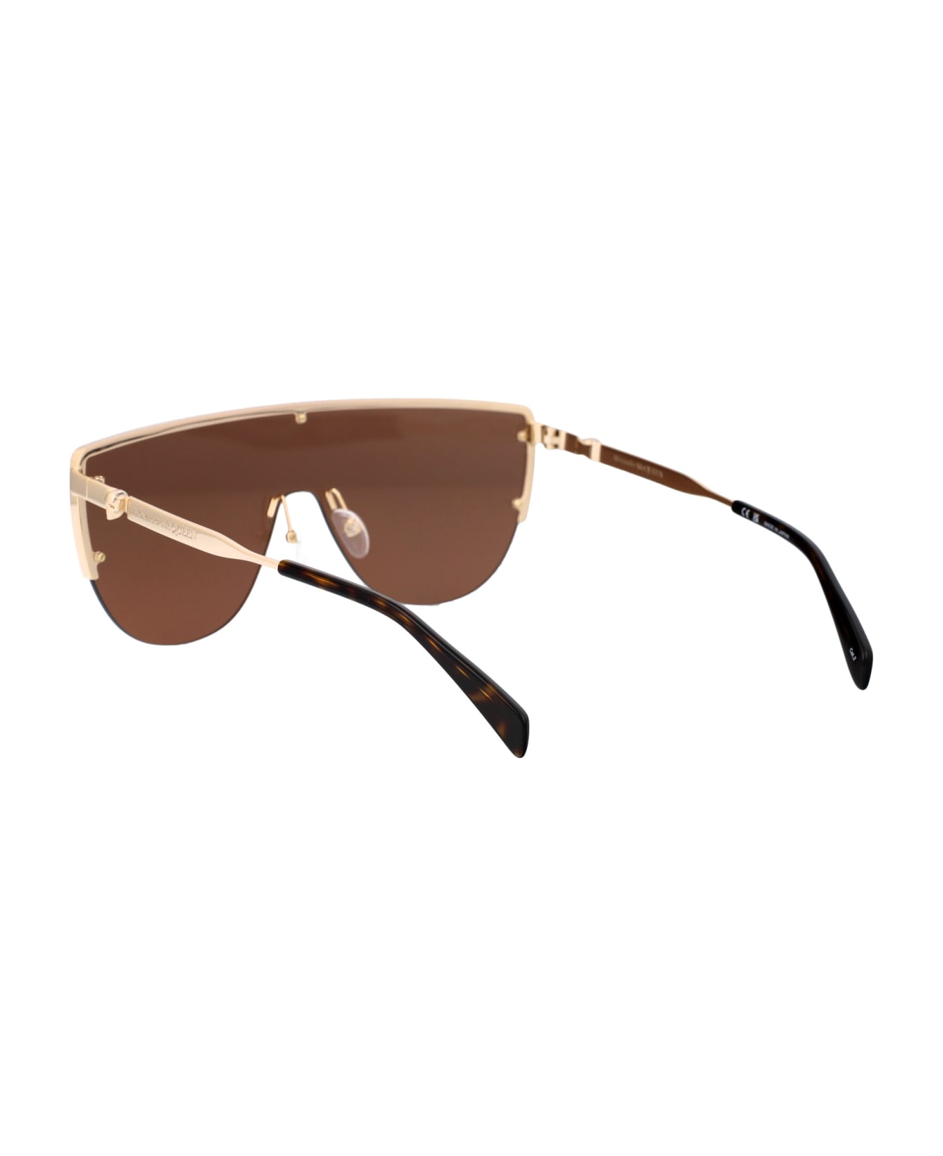 Alexander McQueen Eyewear Am0457s Sunglasses - 002 GOLD GOLD BROWN