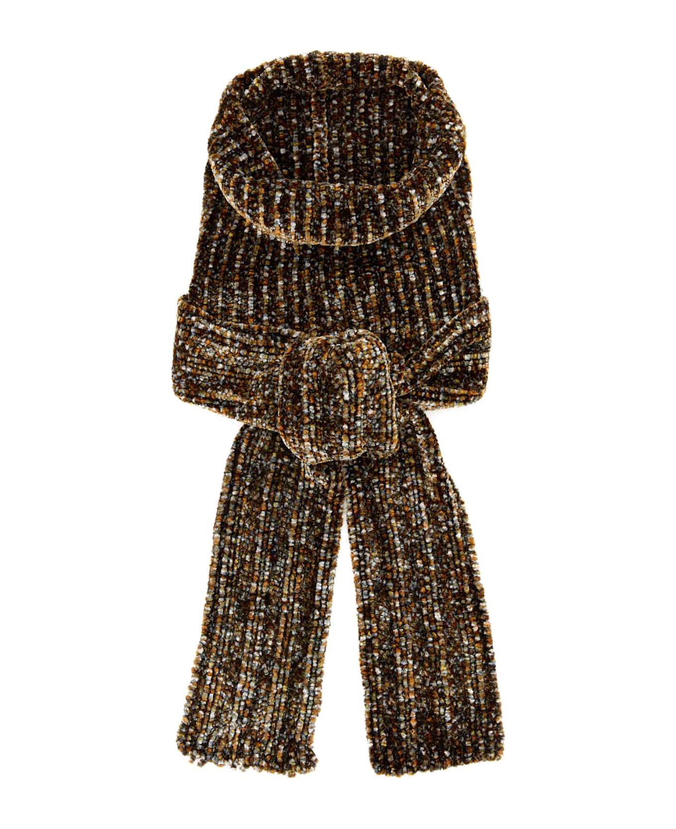 Dries Van Noten Multicolor Chenille Scarf - GREY