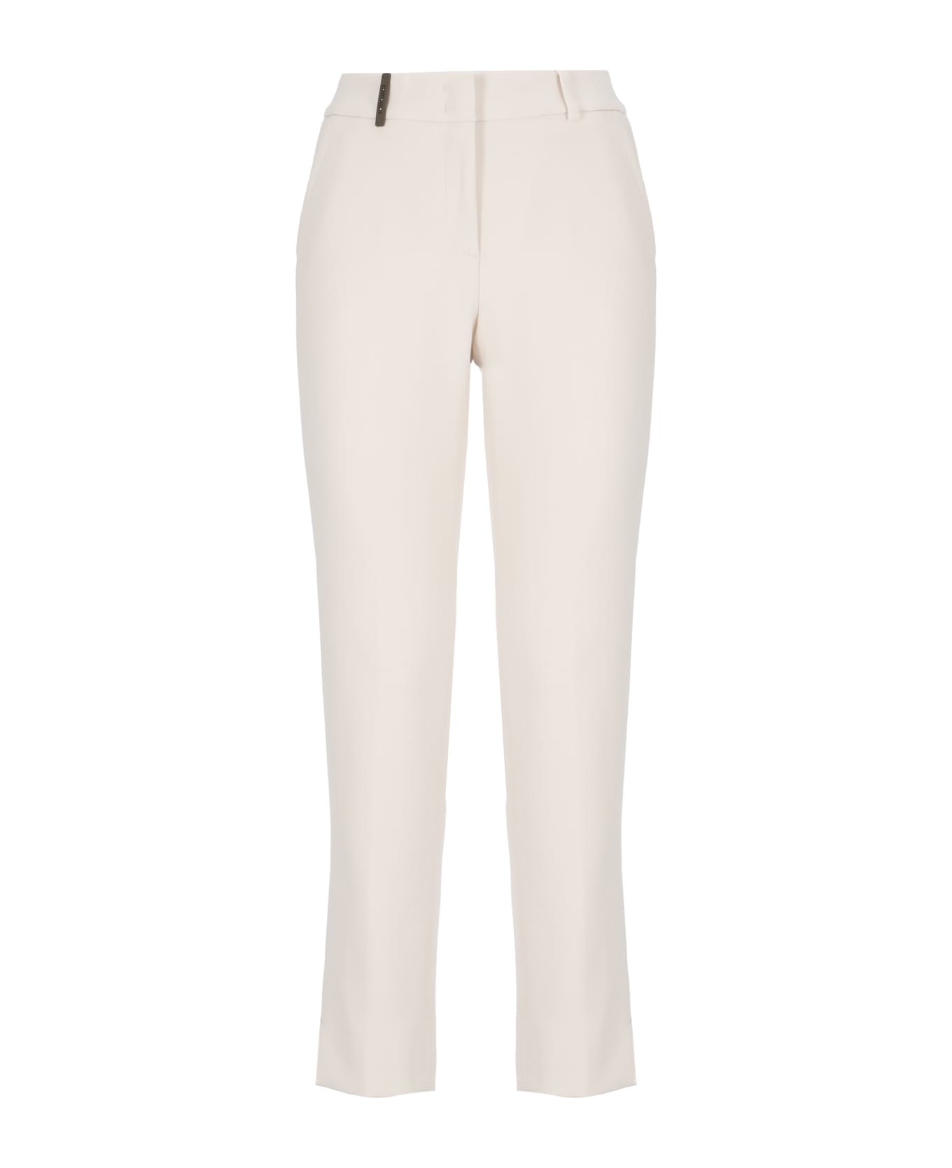 Peserico Pants With Leather Detail - Pink