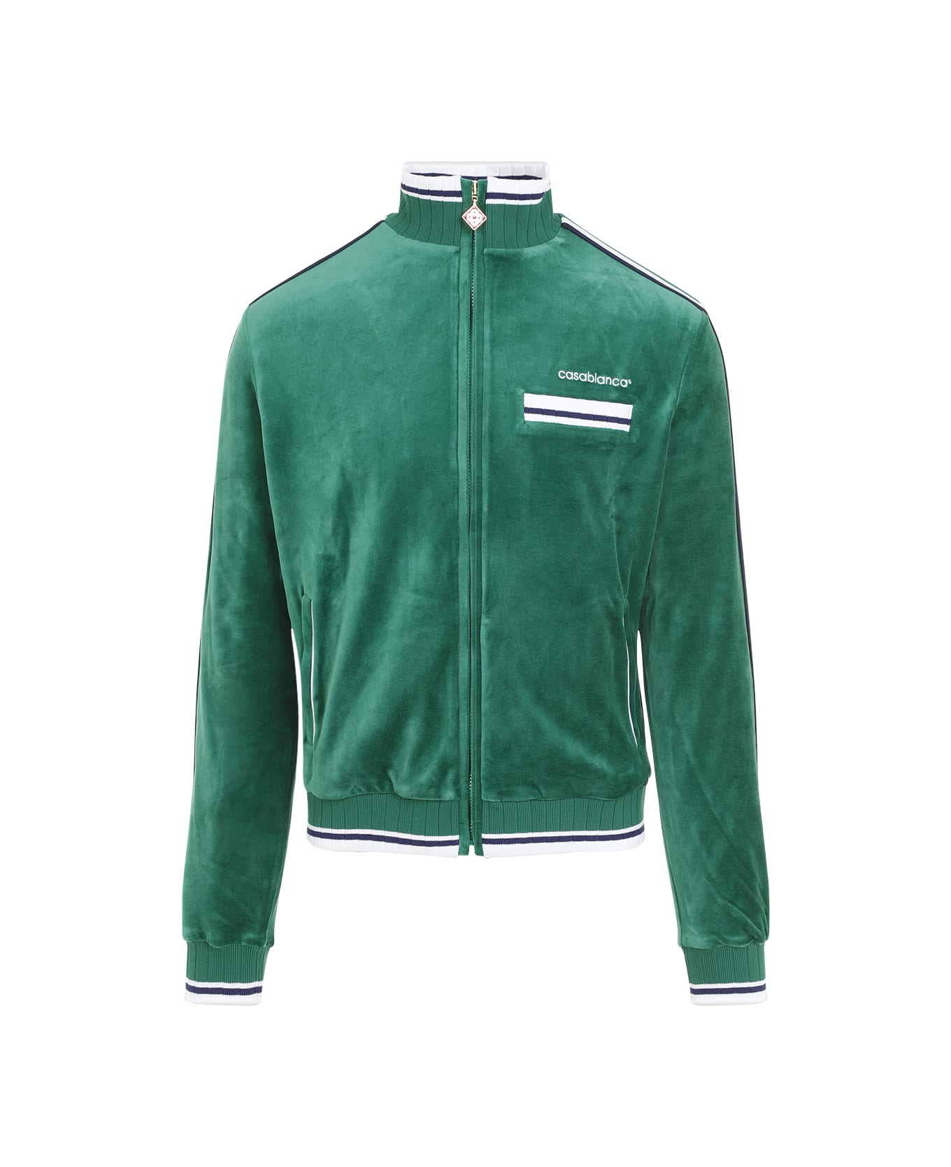 Casablanca Velour Track Jacket - Evergreen