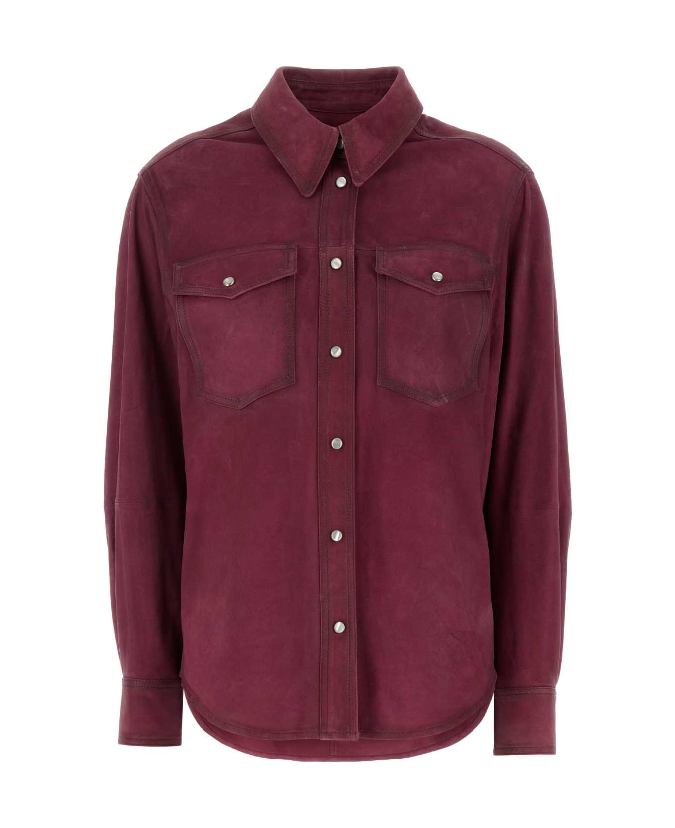 Isabel Marant Fuchsia Suede Danisia Shirt - RASPBERRY