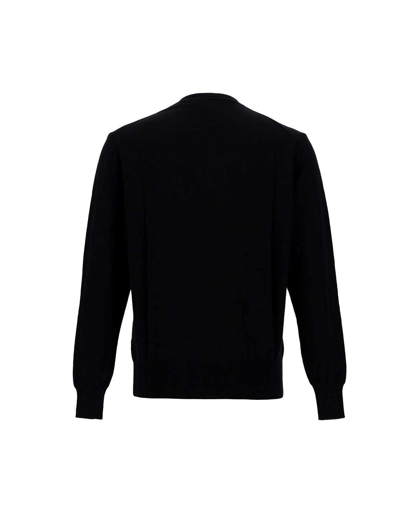 Vivienne Westwood Black Crewneck Sweater With Orb Embroidery In Cotton And Cashmere Man - Black