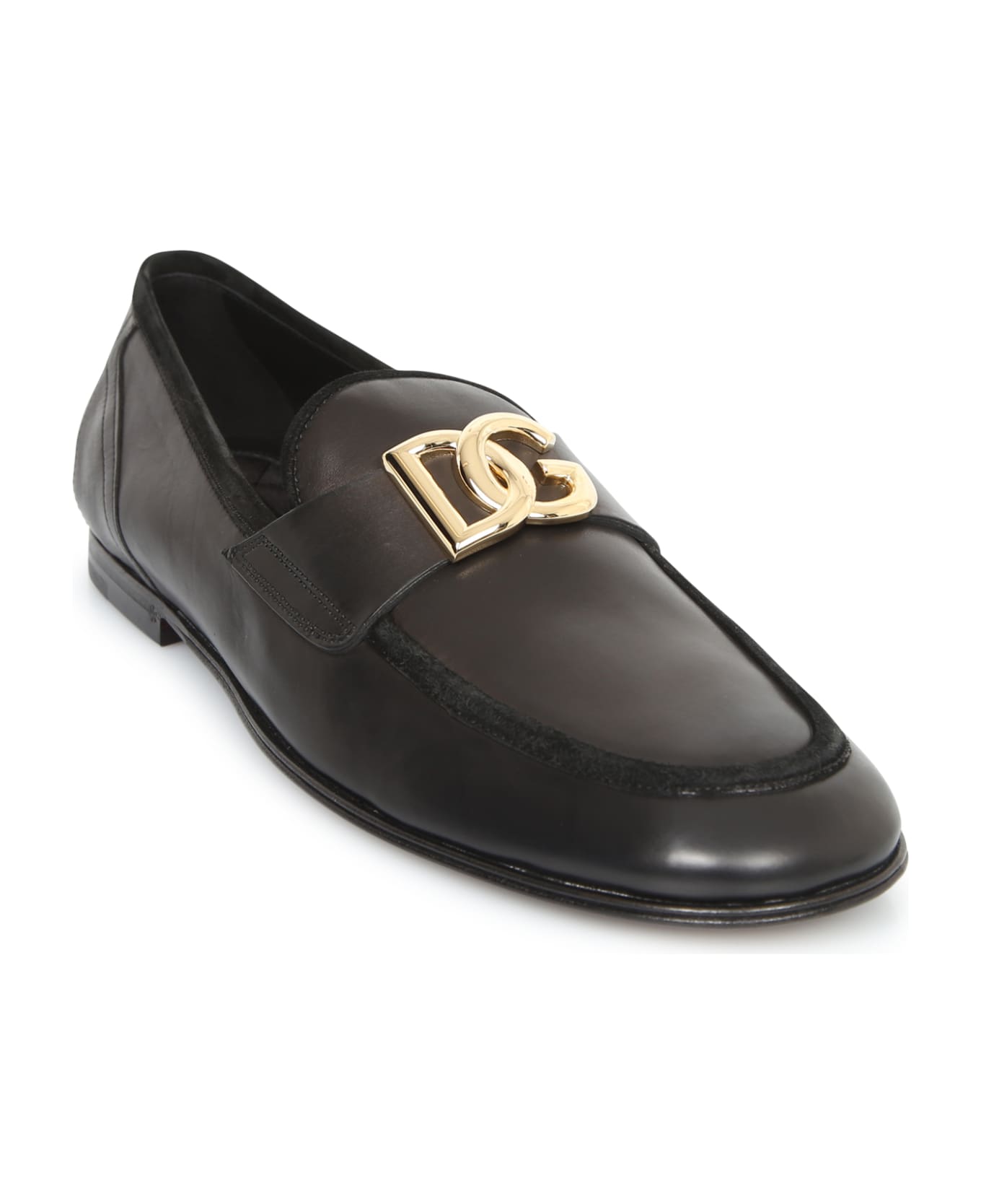 Dolce & Gabbana Black Logo Loafers - Black