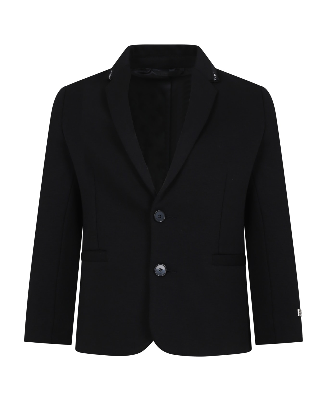 Givenchy Black Jacket For Boy With Logo - Black コート＆ジャケット