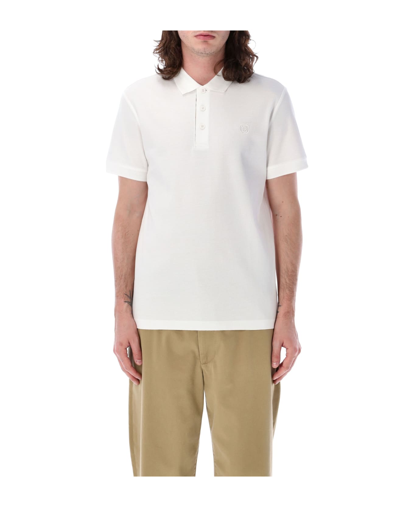 Burberry London Eddie Tb Polo Shirt - WHITE