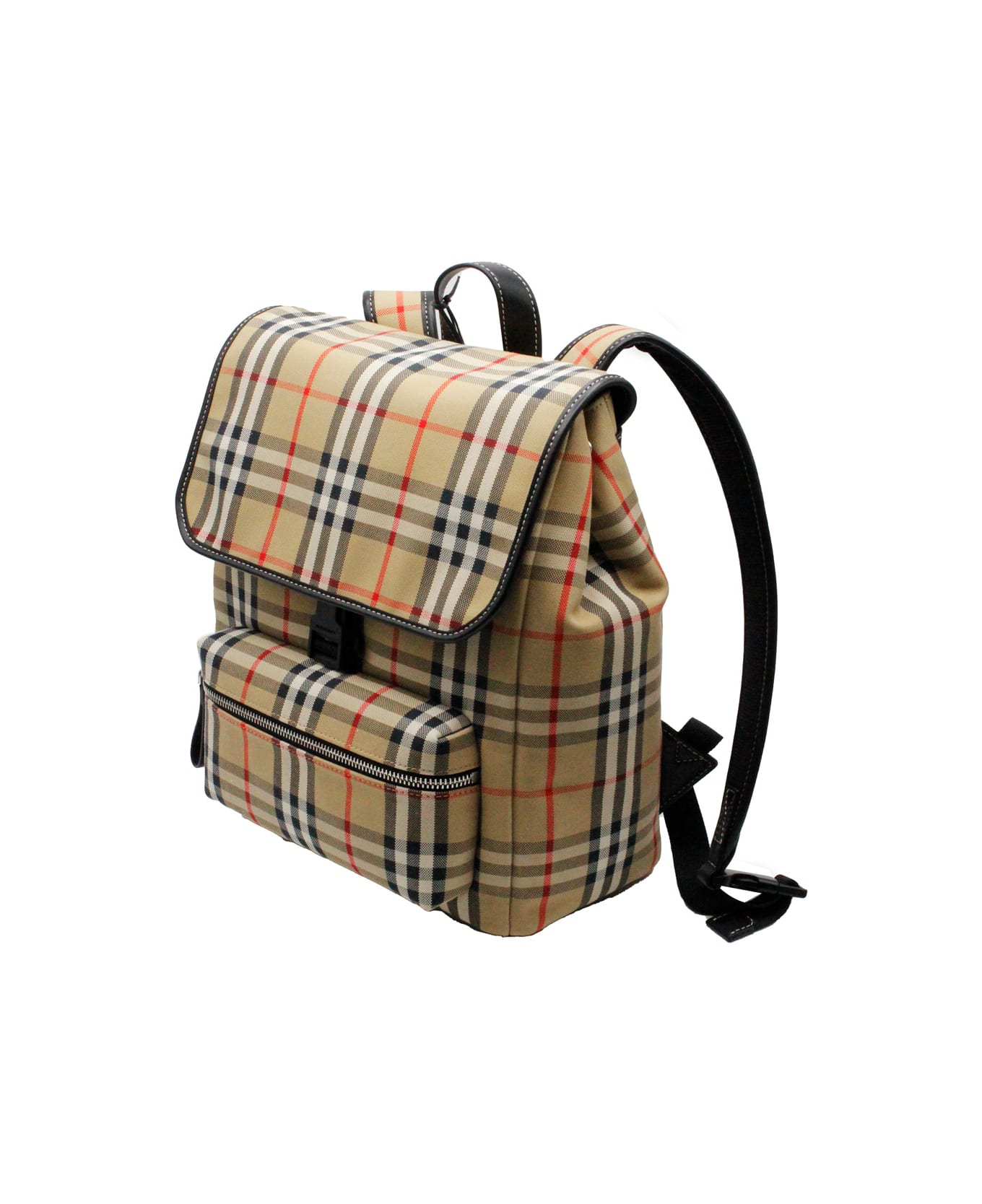 Burberry Backpack In Organic Cotton Fabric With Vintage Check Motif With Adjustable Shoulder Straps. - Beige アクセサリー＆ギフト