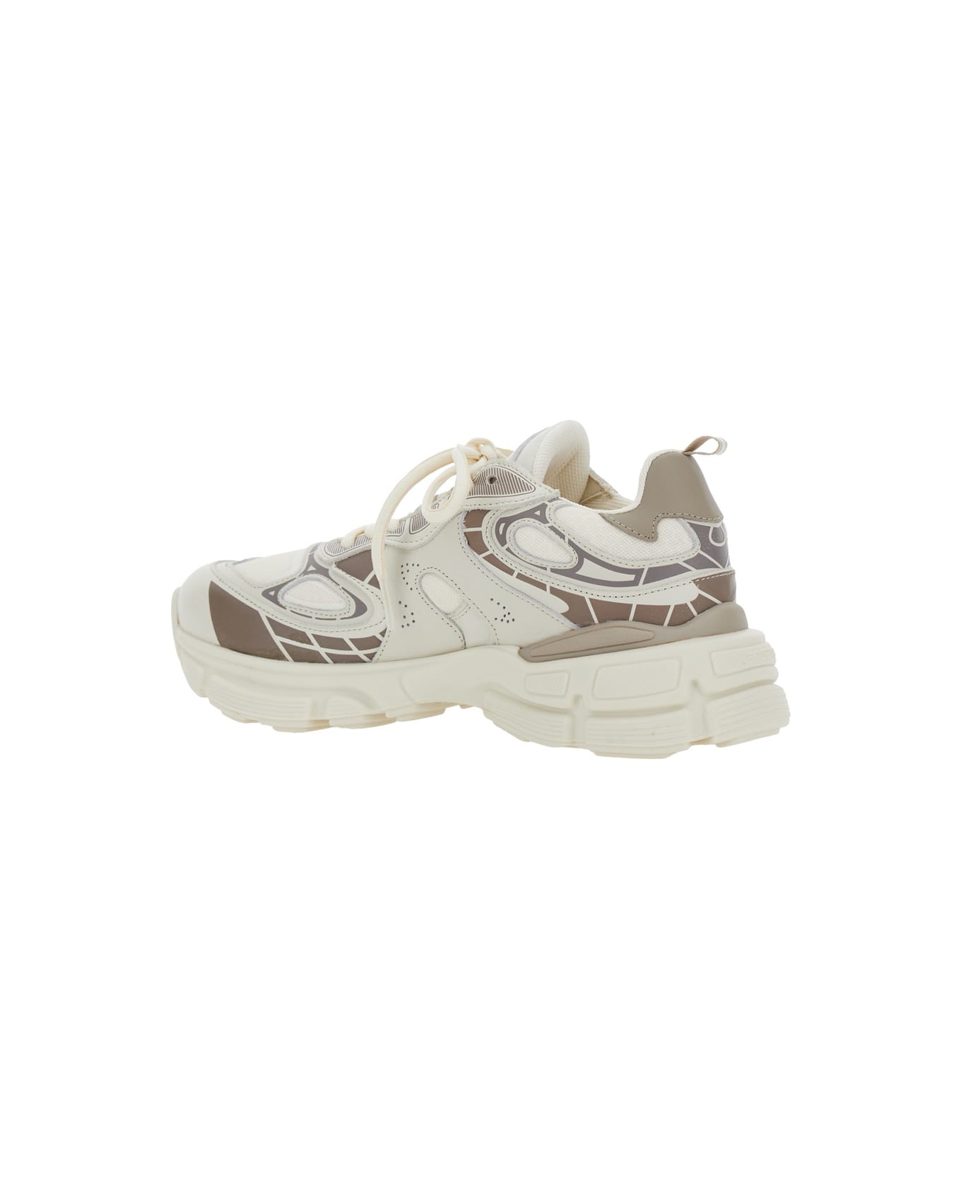 Axel Arigato 
sphere Trip Running
 Beige Sneakers With Chunky Sole And Logo On Tongue In Leather And Fabric Blend Woman - BEIGE/ BEIGE