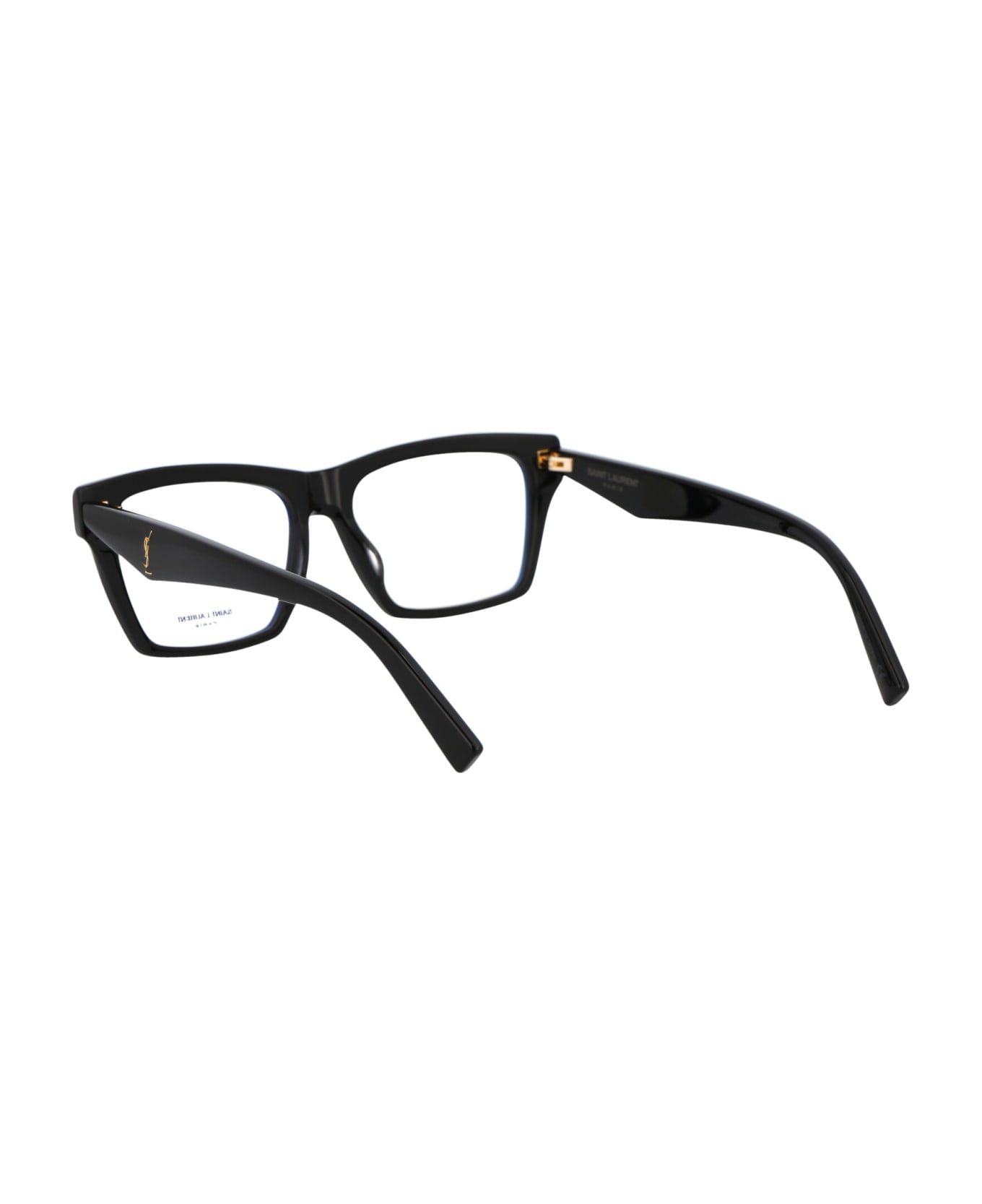 Saint Laurent Eyewear Sl M104 Opt Glasses - 001 BLACK BLACK TRANSPARENT アイウェア