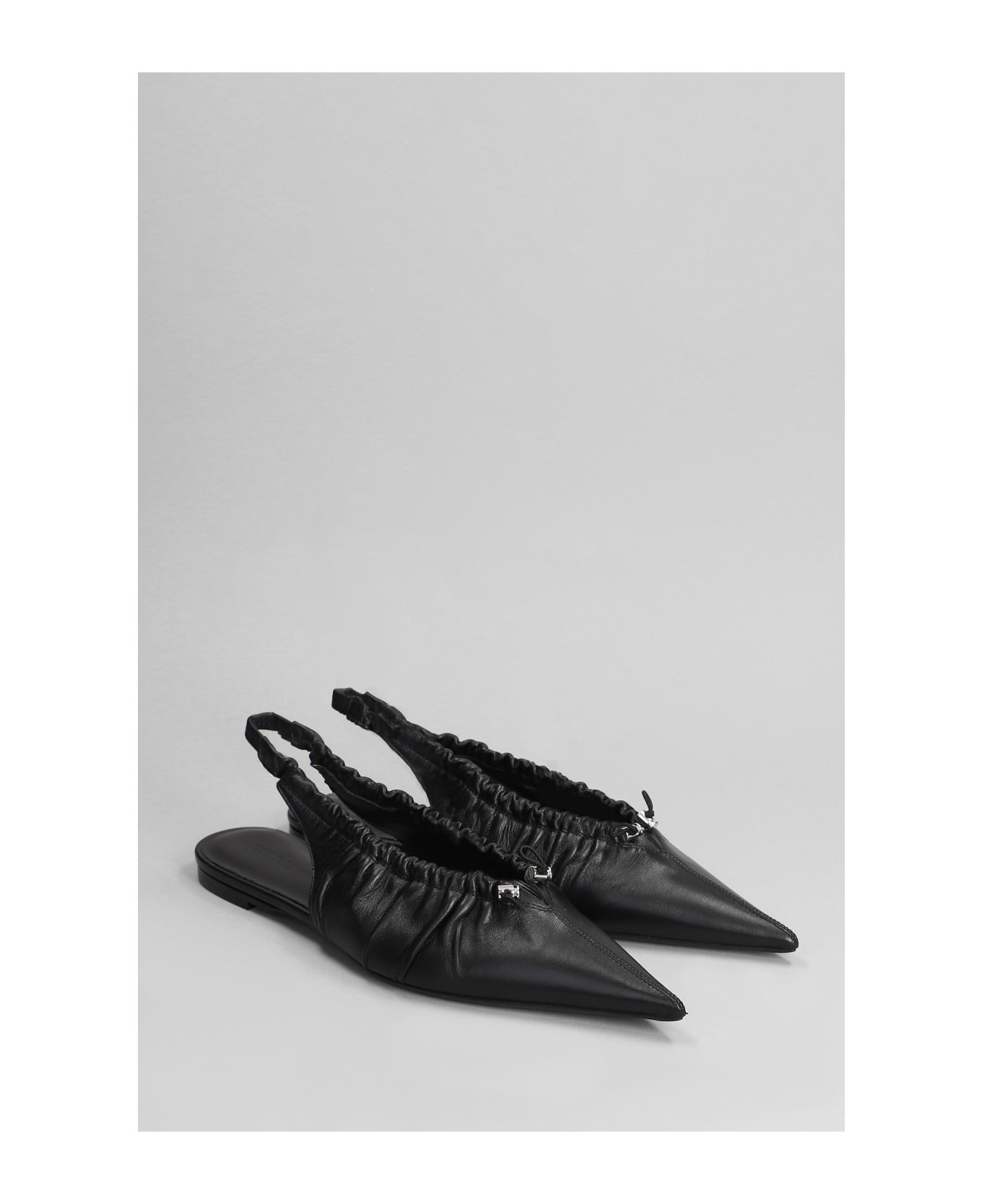 Nensi Dojaka Ballet Flats In Black Leather - black フラットシューズ