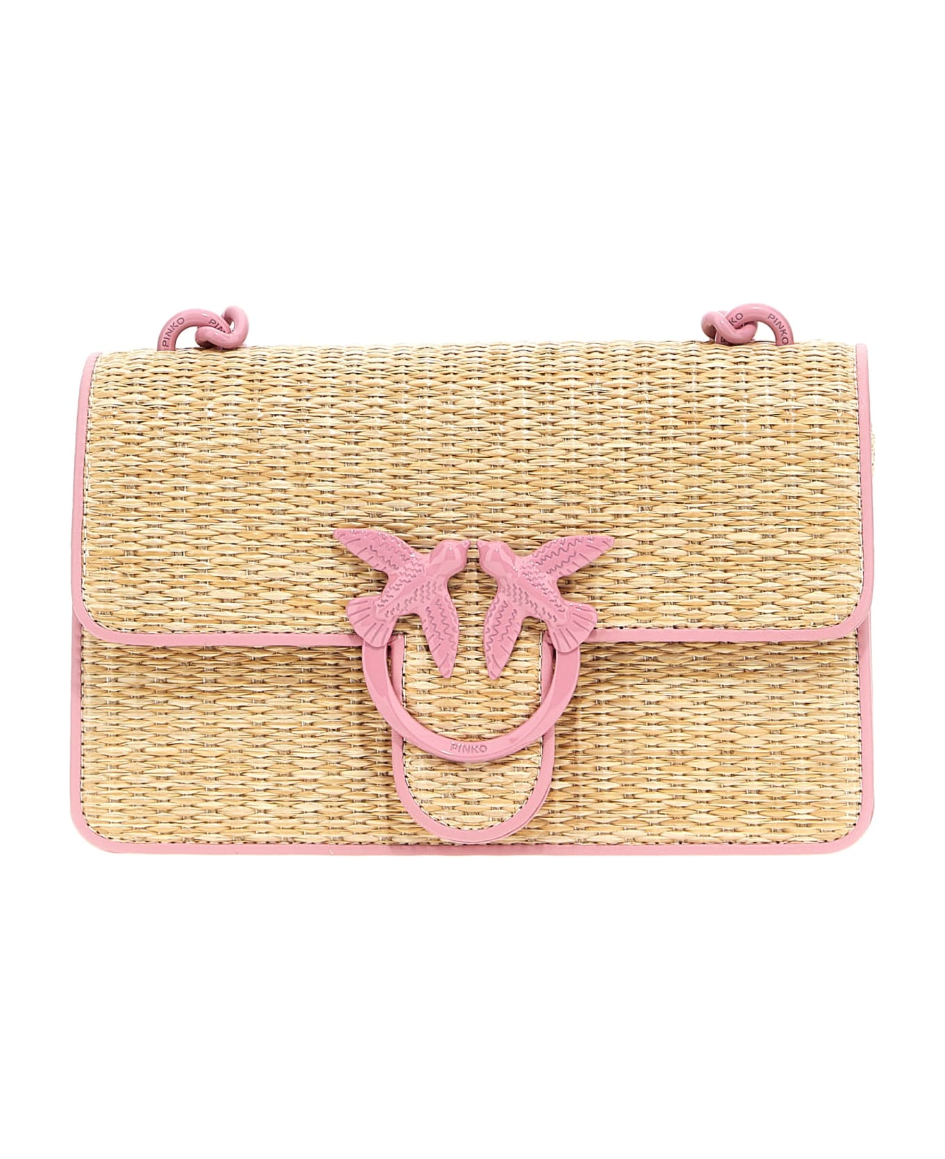 Pinko 'mini Love Bag Light' Crossbody Bag - Naturale/rosa-block color ショルダーバッグ