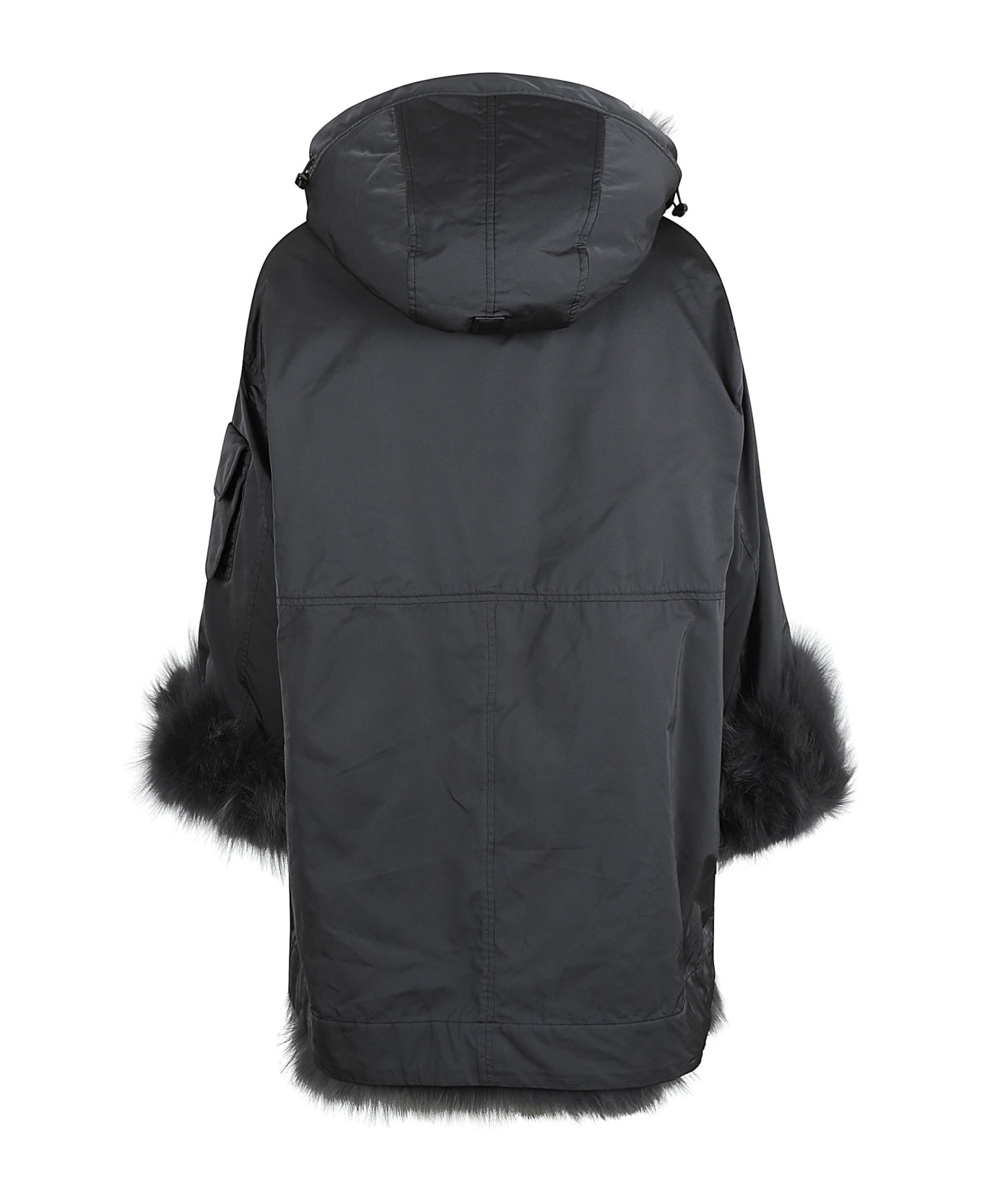 Ermanno Scervino Fur Applique Oversized Jacket - Iron コート