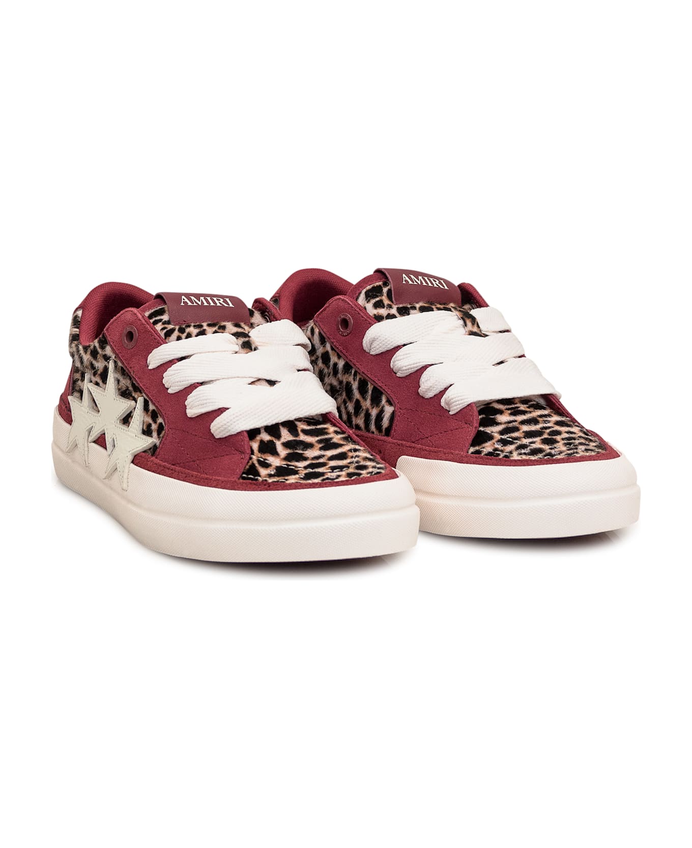 AMIRI Leopard Sunset Skate Sneaker - BURGUNDY