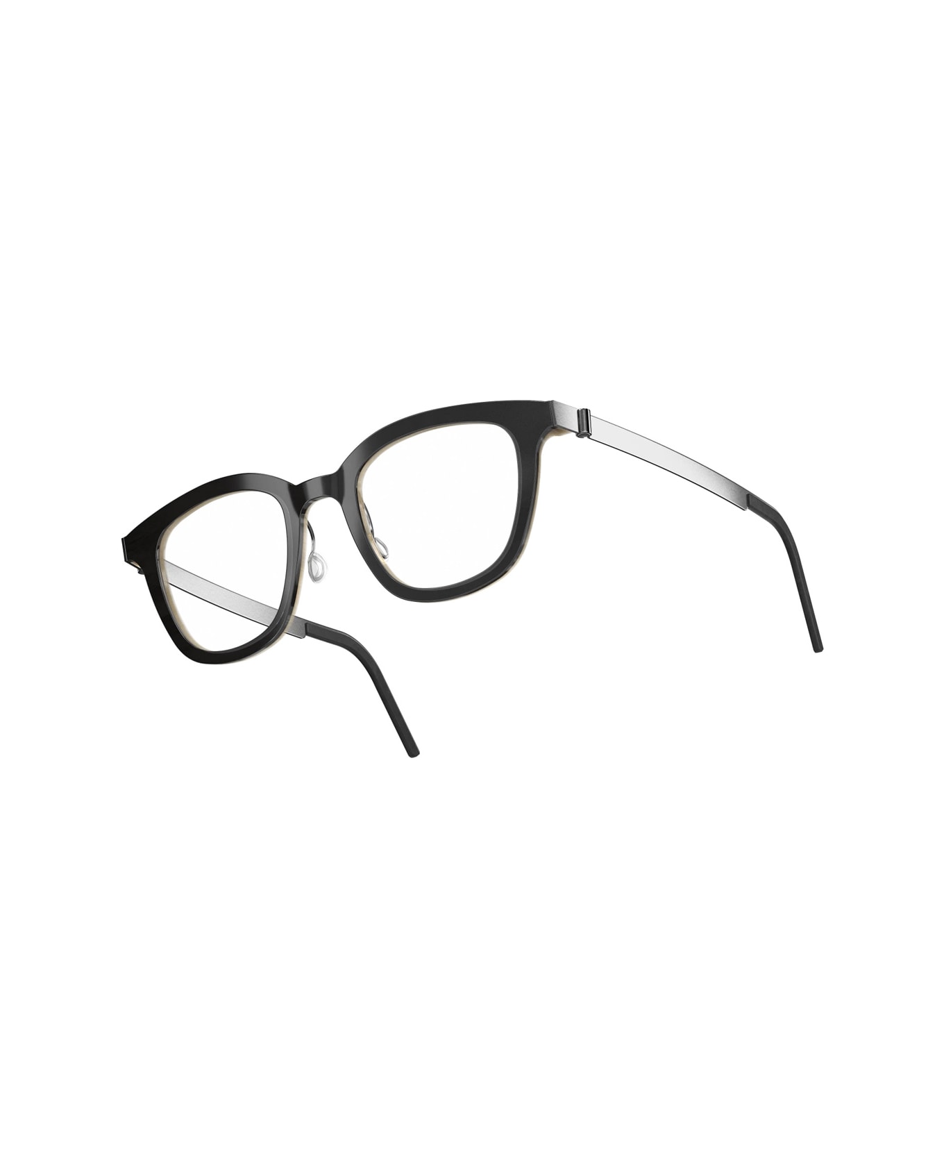 LINDBERG Buffalo Horn 1862 H26 10 Nero Marrone Silver Glasses - Nero