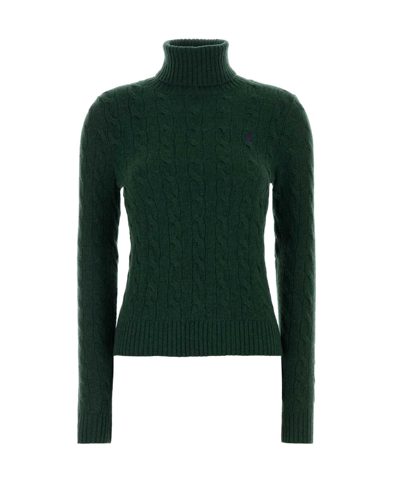 Polo Ralph Lauren Bottle Green Wool Blend Sweater - FORESTGREENHEATHER