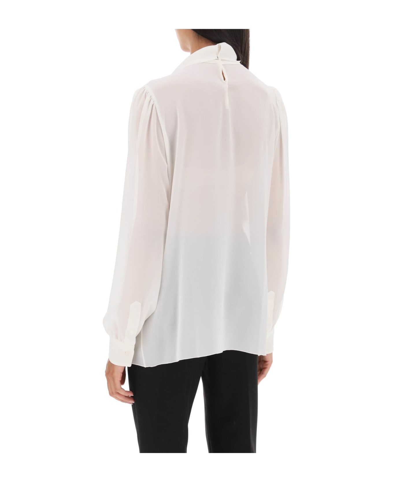 Dolce & Gabbana Silk-georgette Blouse With Ruffles - BIANCO NATURALE (White) ブラウス