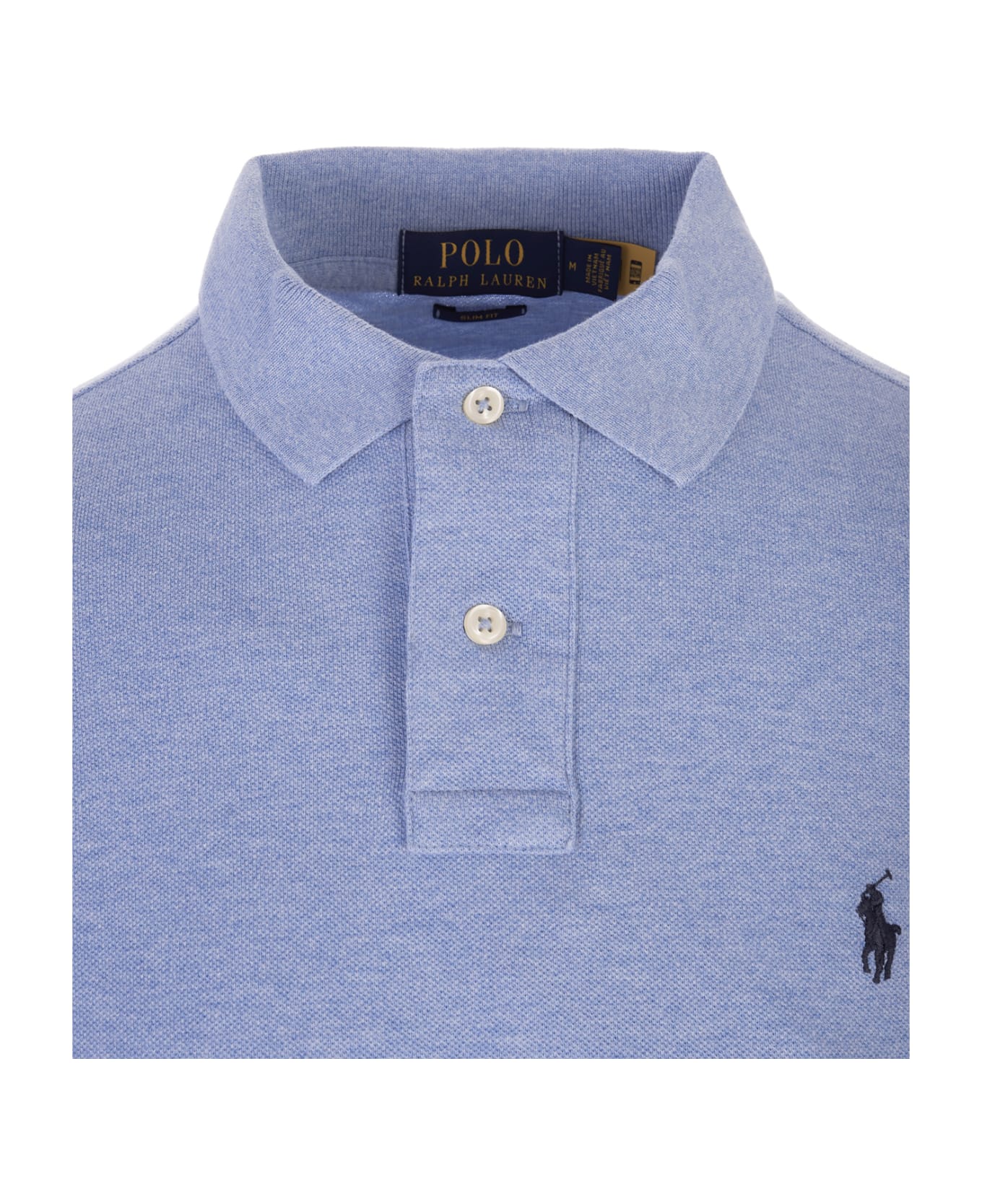 Ralph Lauren Light Blue Slim-fit Piqué Polo - Blue ポロシャツ