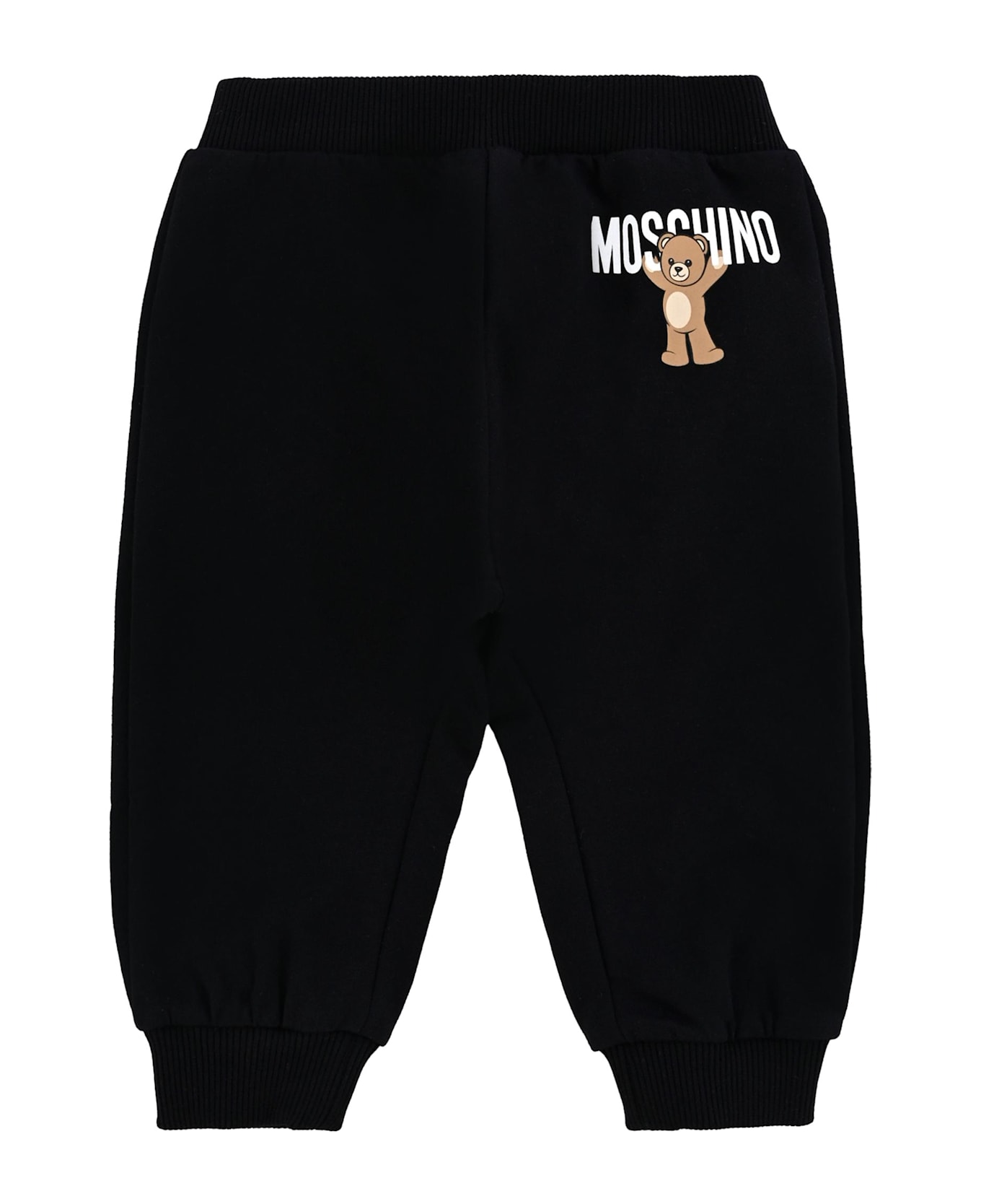 Moschino Blue Trousers For Babykids With Teddy Bear - Black