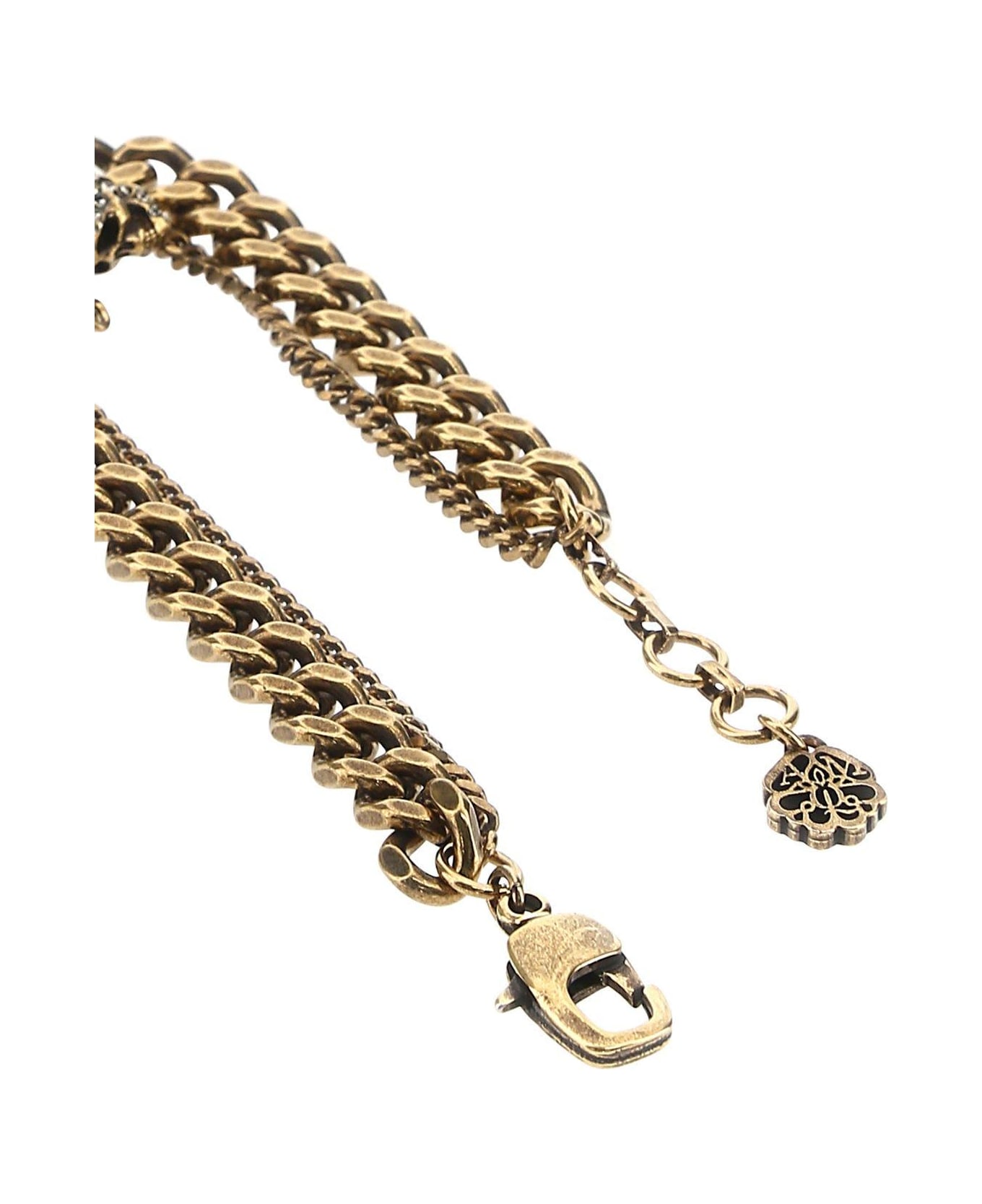 Alexander McQueen Gold Metal Bracelet - Golden