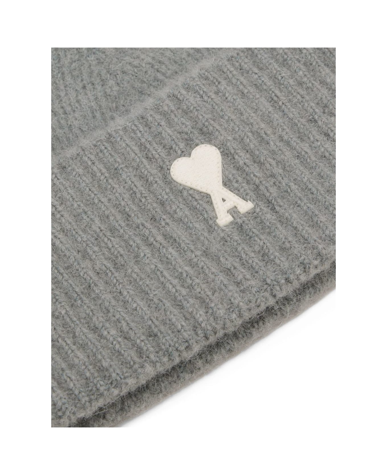 Ami Alexandre Mattiussi Ami De Coeur Wool Beanie - Grey