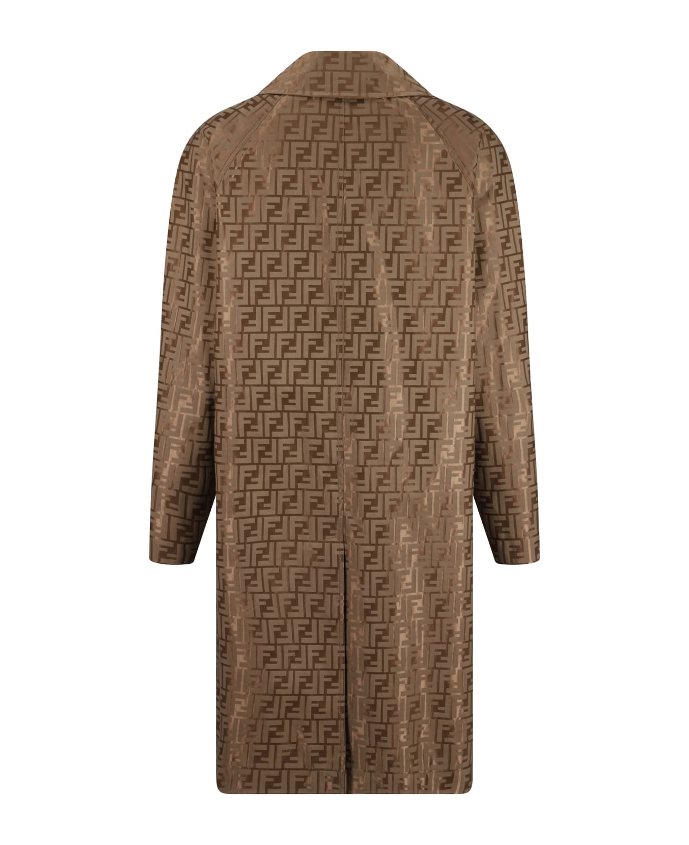 Fendi Ff Printed Long Sleeved Coat - Portabella