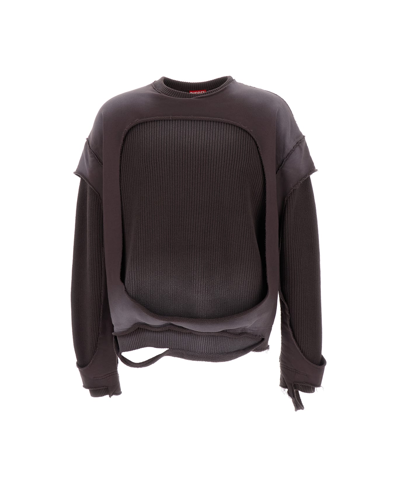 Diesel Black 'k-osbert' Ripped Sweatshirt In Cotton Man - Black