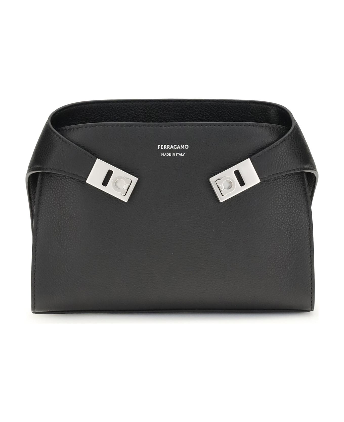 Ferragamo Leather Hug Fanny Pack - BLACK