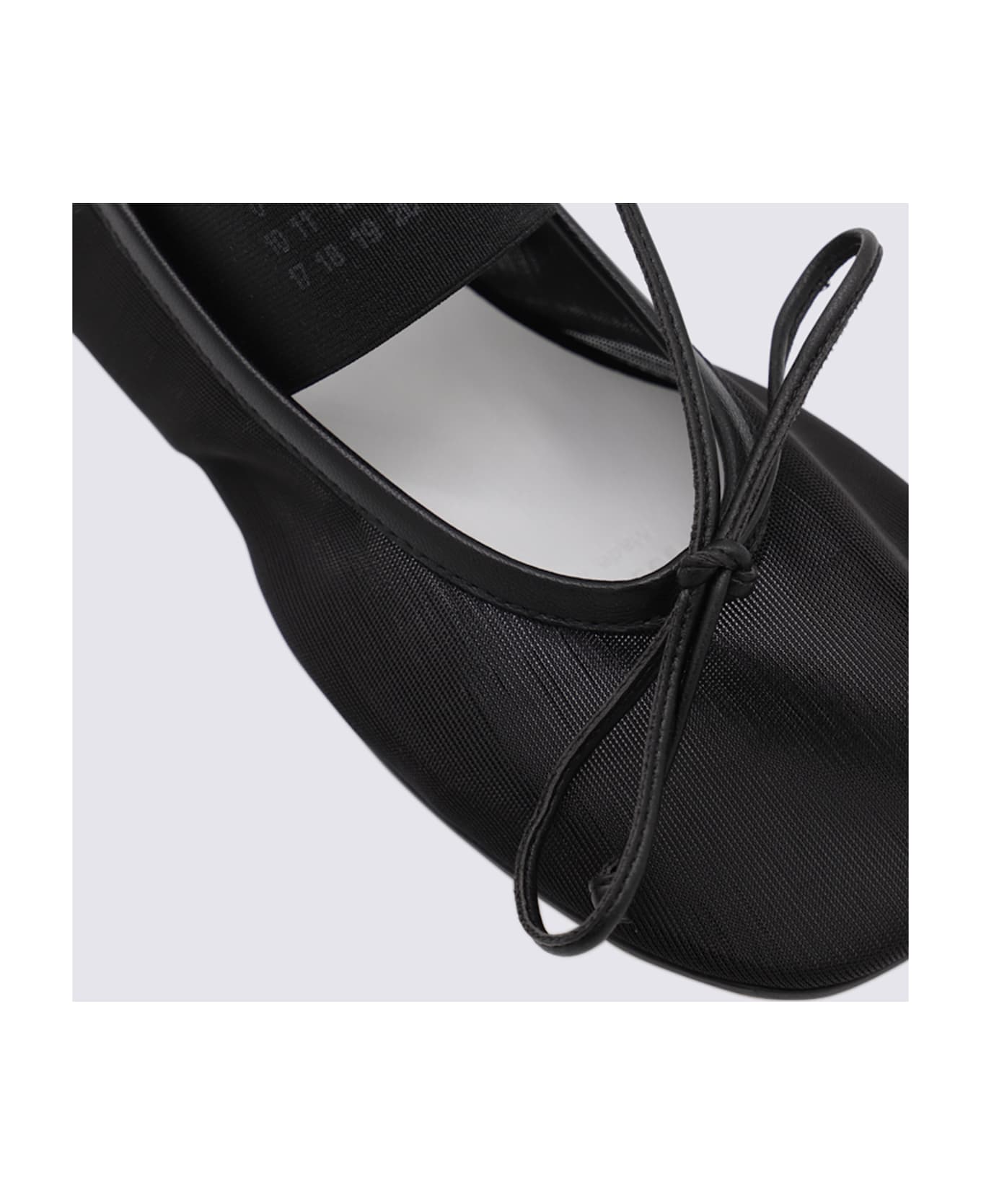 MM6 Maison Margiela Black Leather Flats - Black