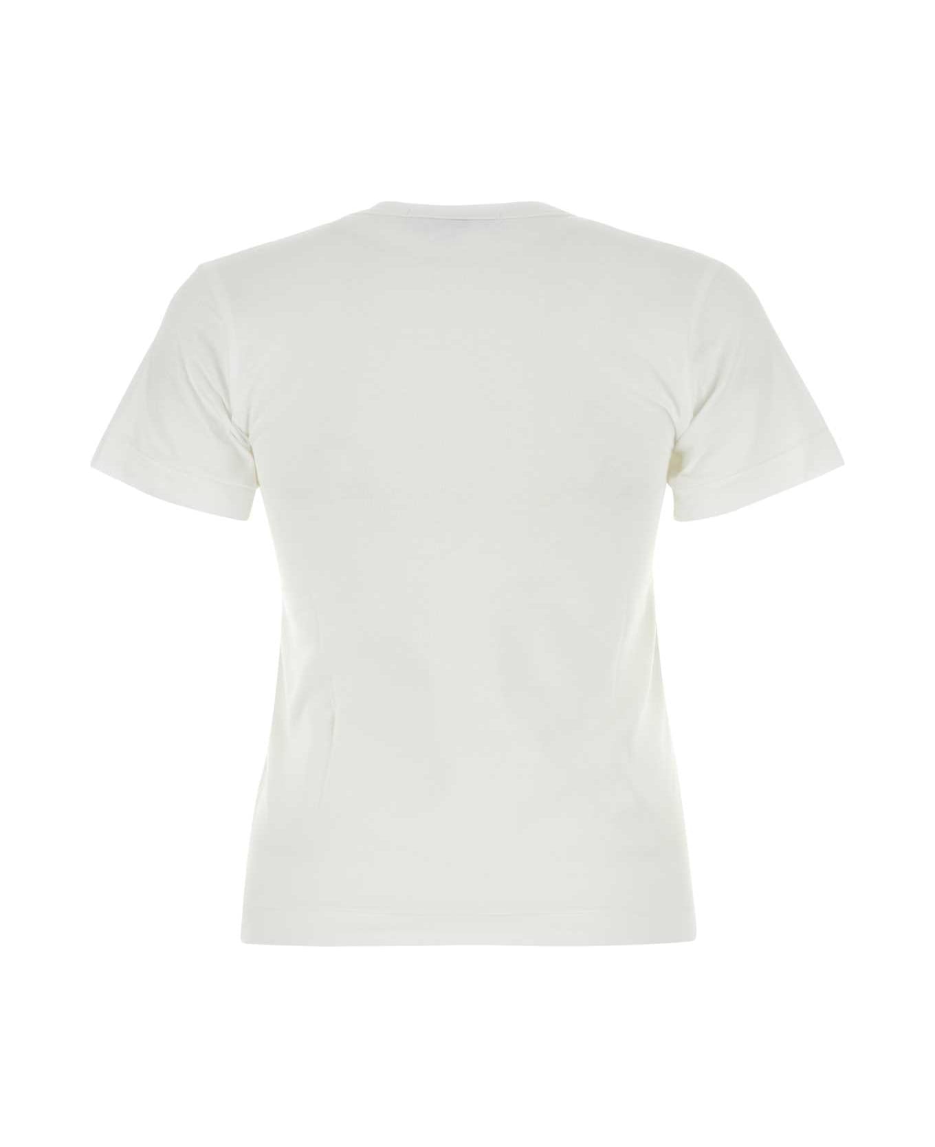 Comme des Garçons Play White Cotton T-shirt - WHITE