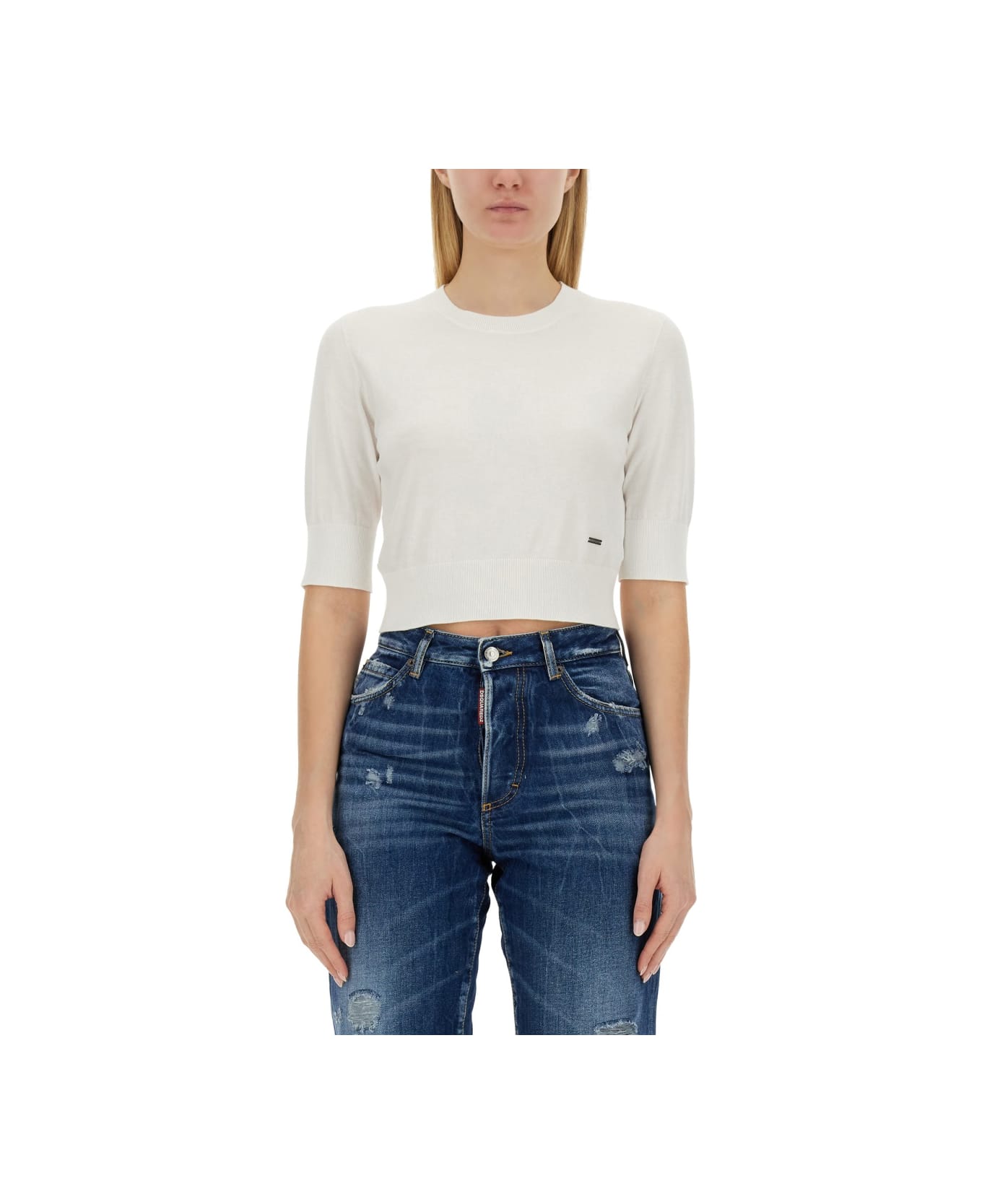 Dsquared2 Cropped Shirt - WHITE