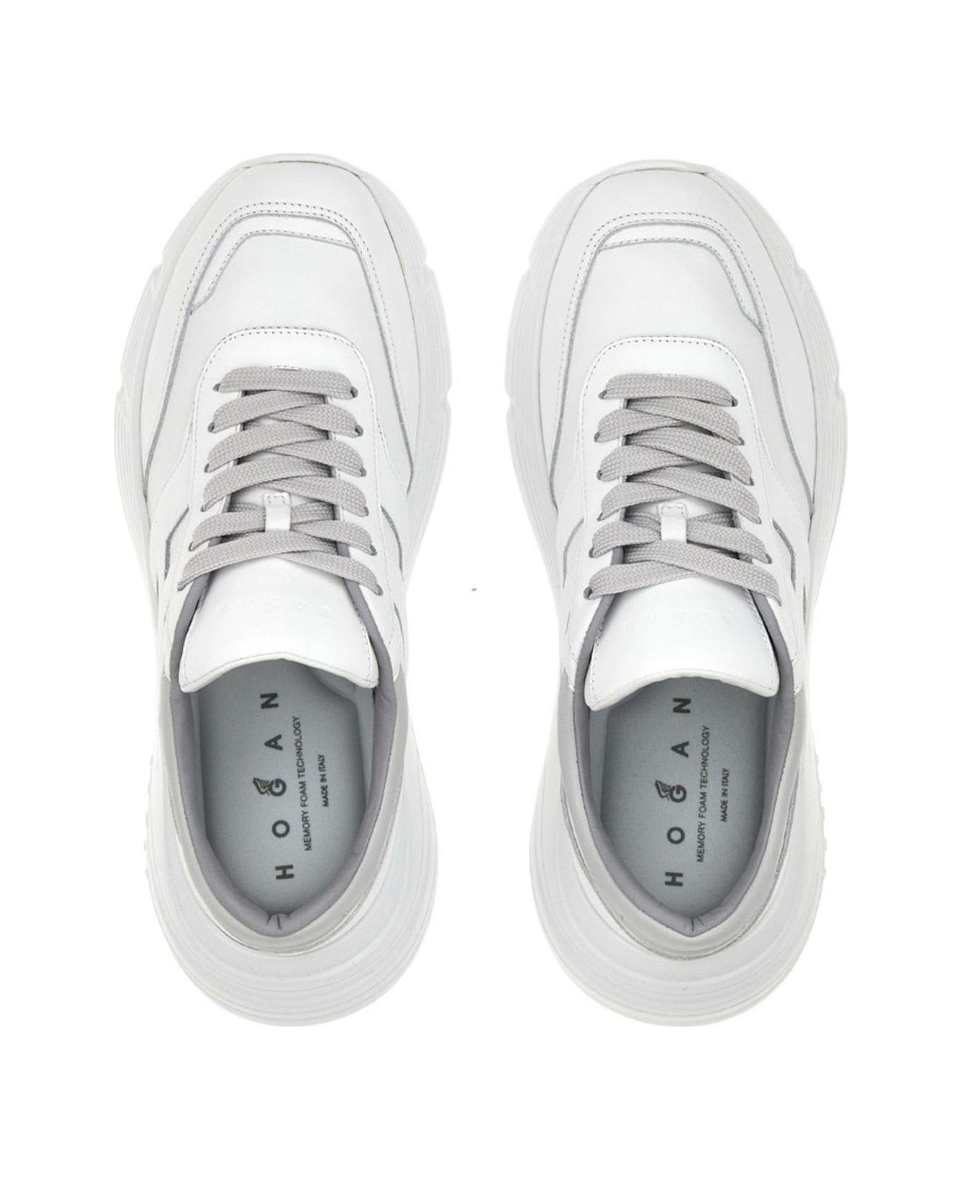 Hogan Logo Detailed Lace-up Sneakers - White