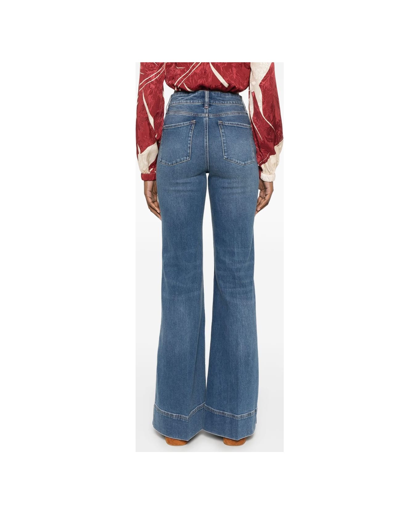 Alice + Olivia Missa Denim Cotton Jeans - Blue