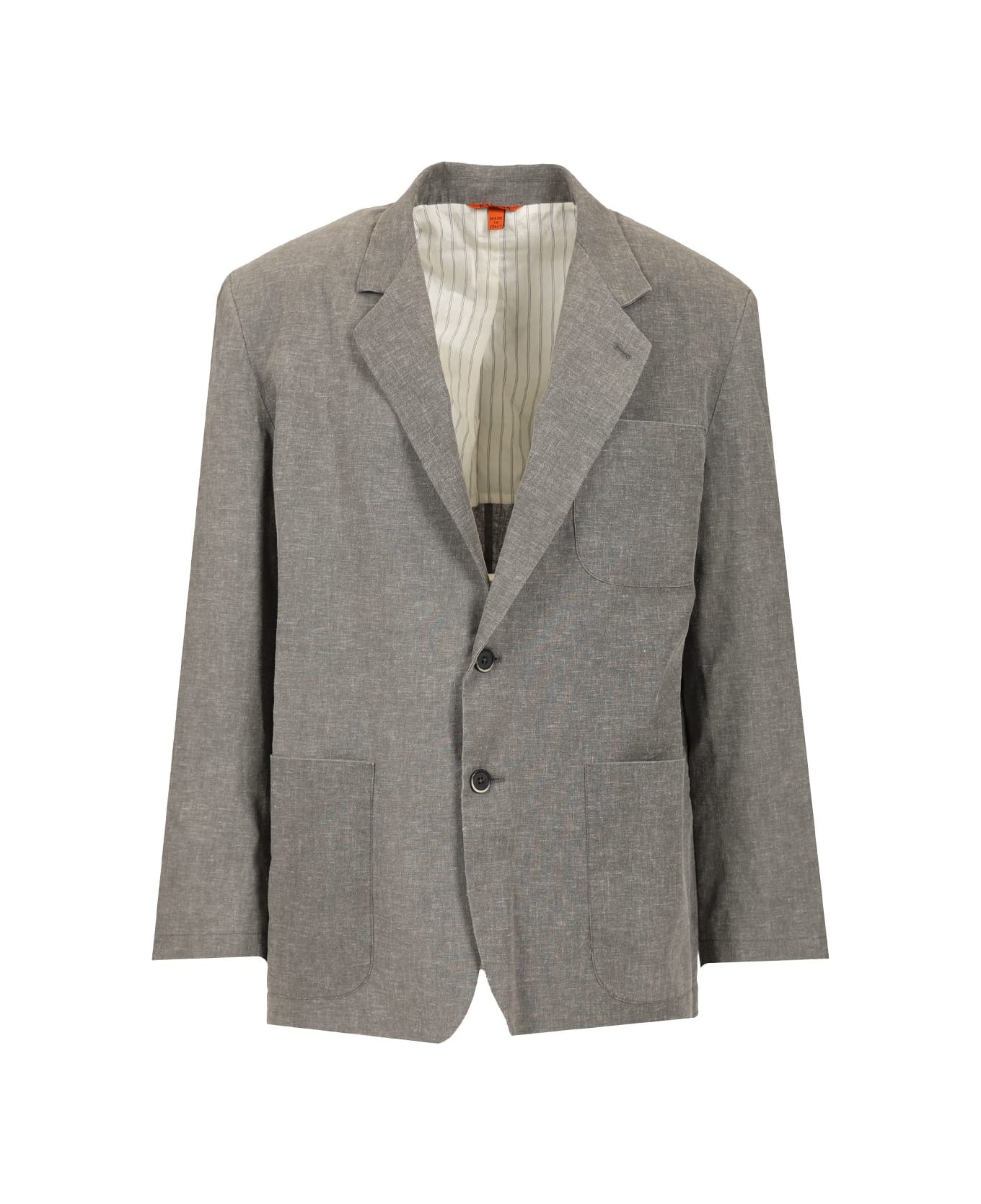 Barena Single Breasted Jacket Linen Blend - Grey