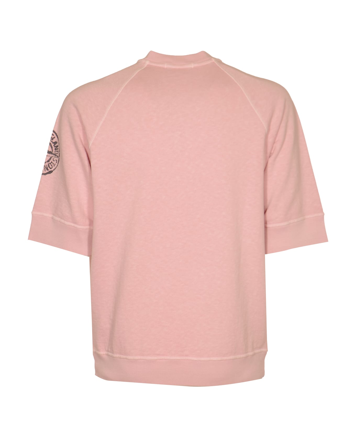 Stone Island Logo Detail Rib Trim T-shirt - Pink