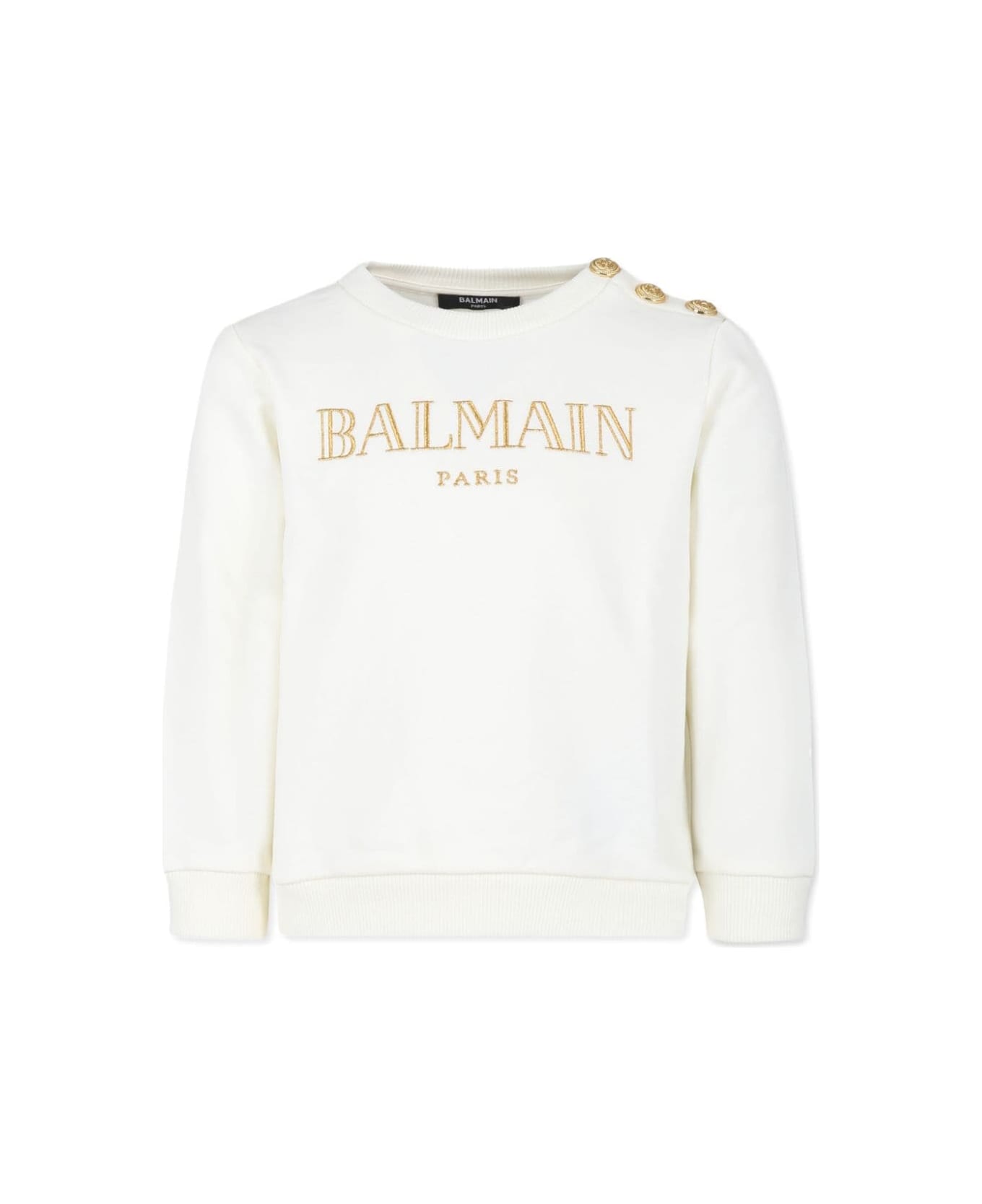 Balmain Felpa Con Logo - Cream